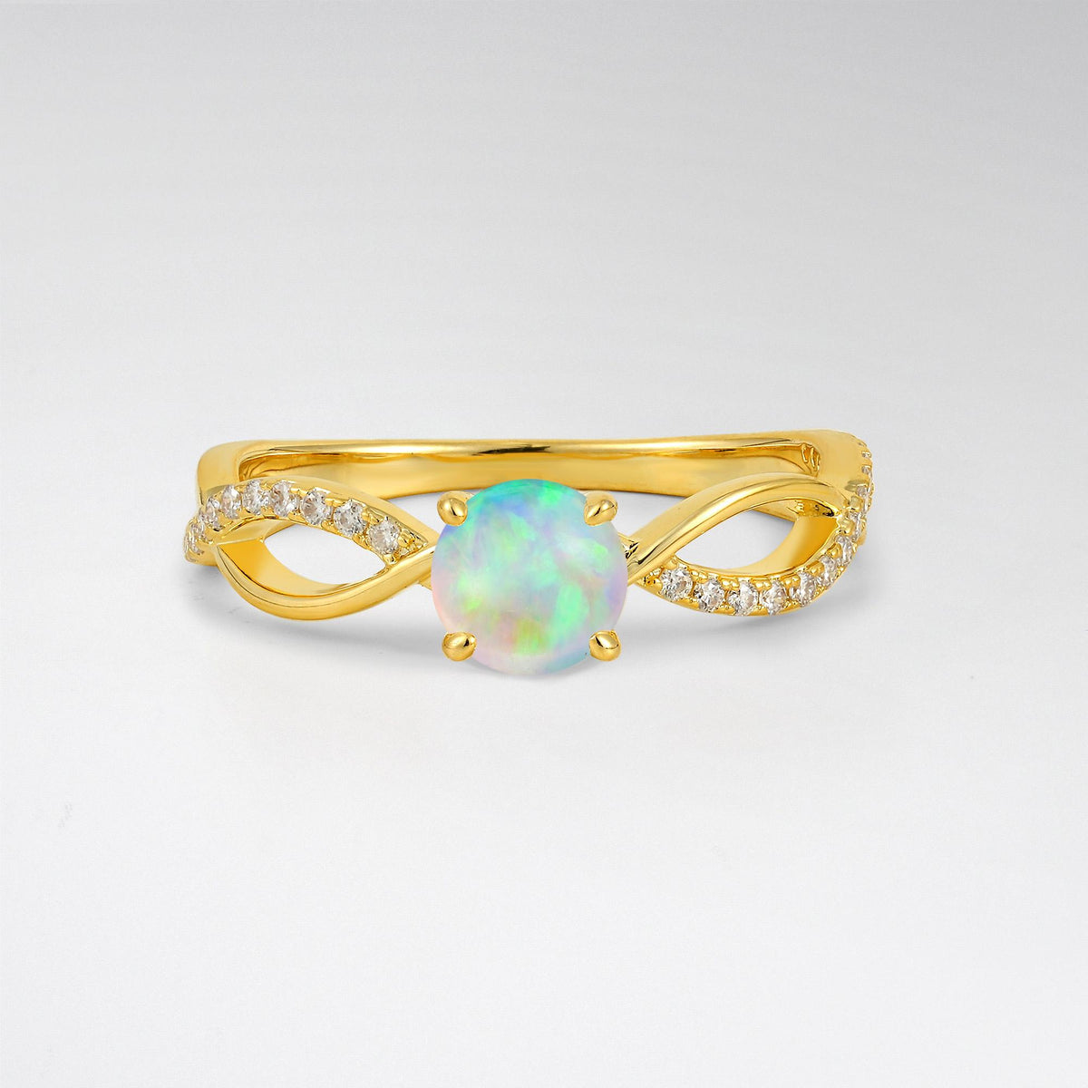 Modern Twist Shank Opal Engagement Ring - Additional view