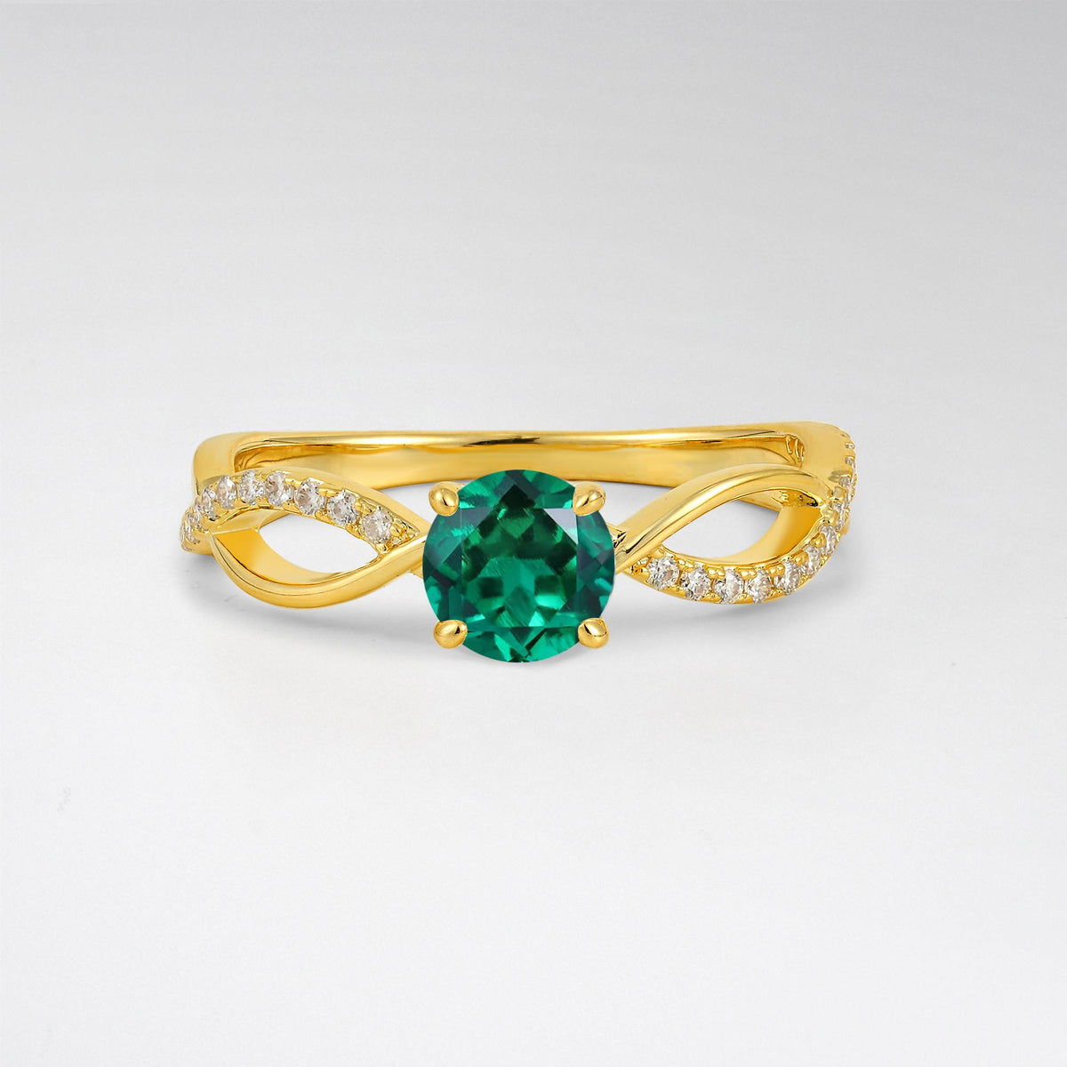 Modern Twist Shank Emerald Engagement Ring - Additional view