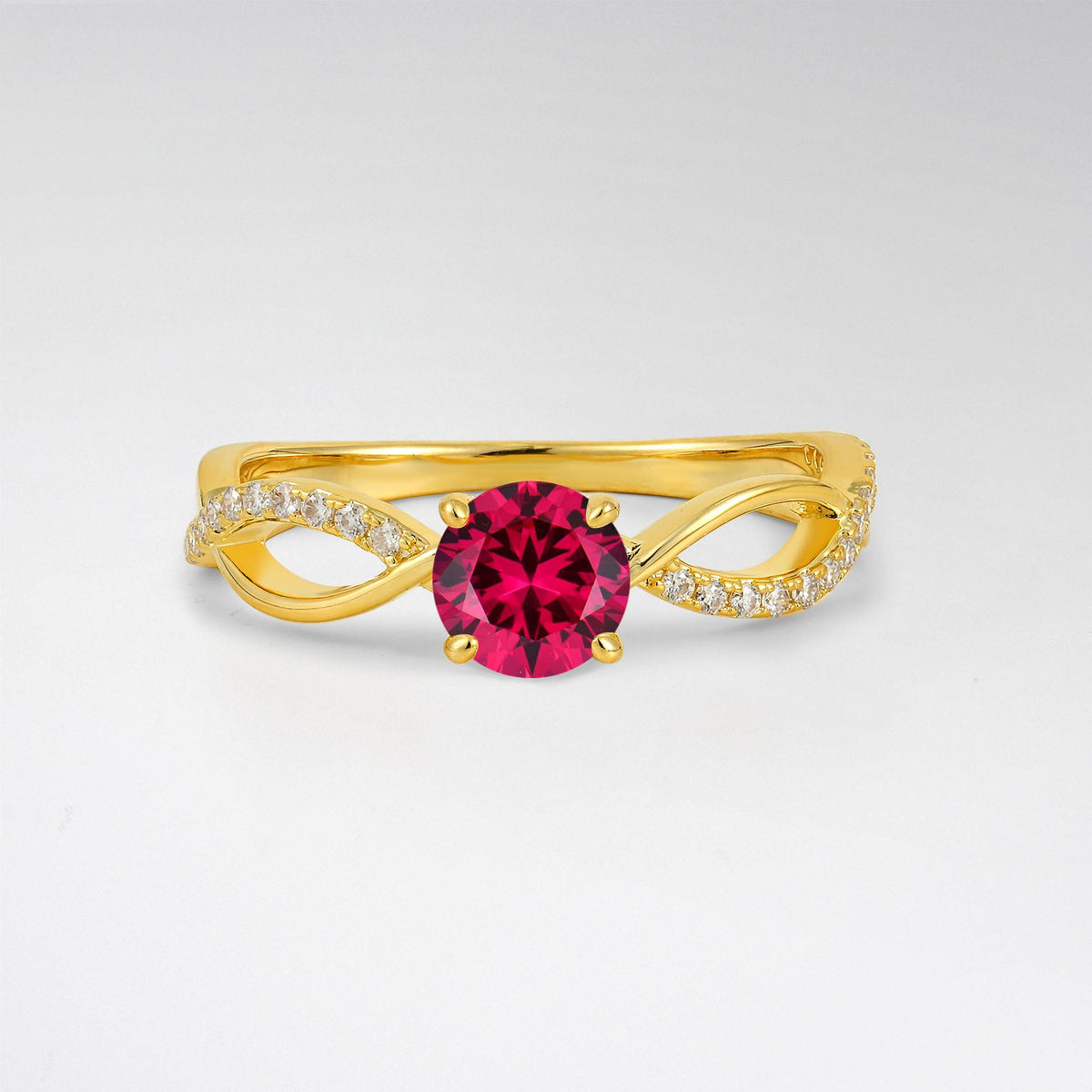 Modern Twist Shank Ruby Engagement Ring - Additional view