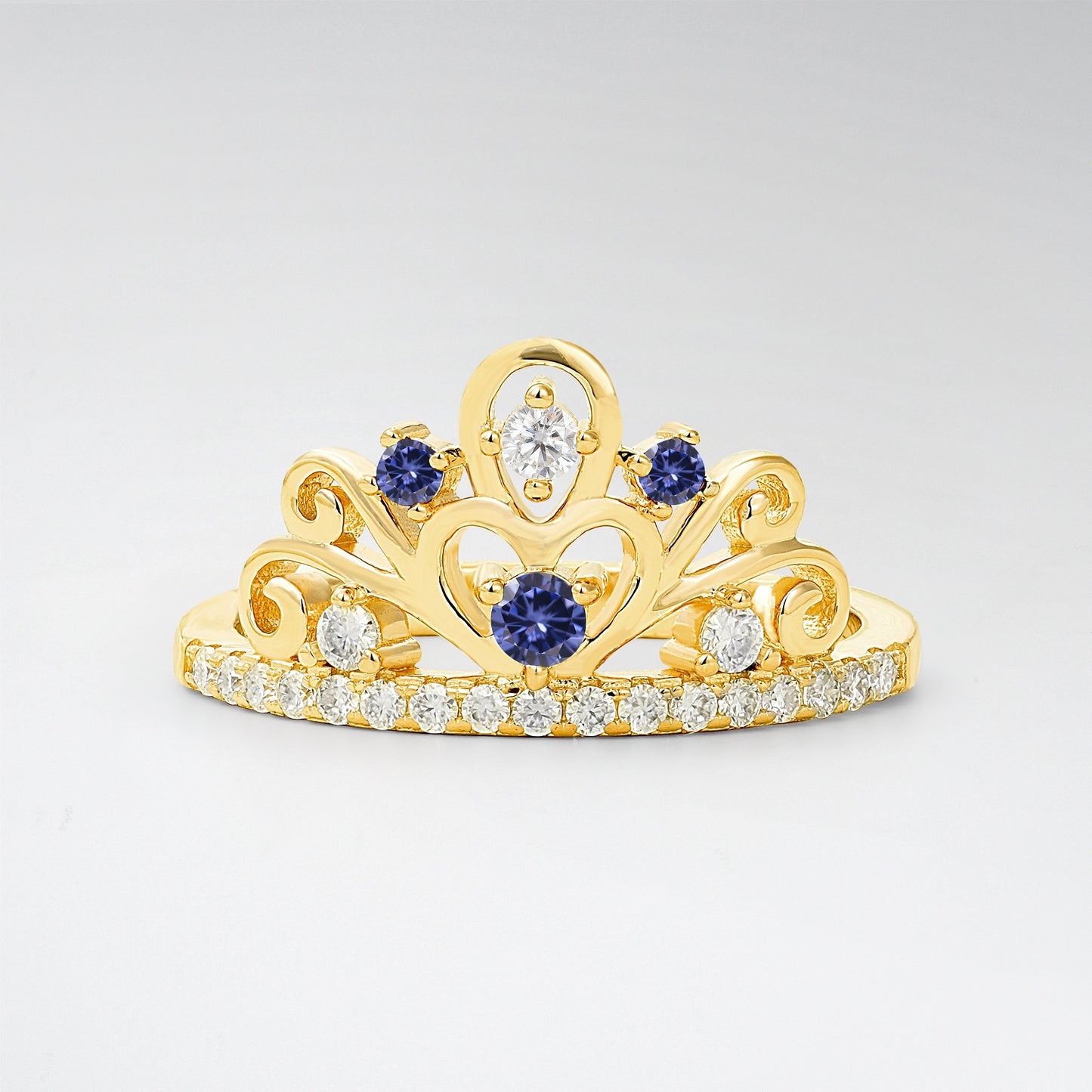 Vintage Round Cut Tanzanite Heart Crown Fashion Ring - Additional view