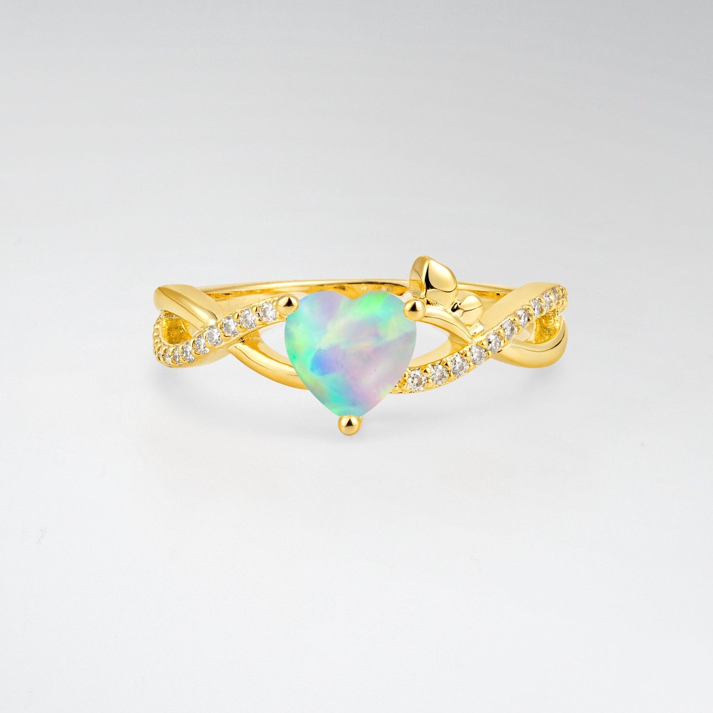 Heart Cut Opal Butterfly Engagement Ring - Additional view