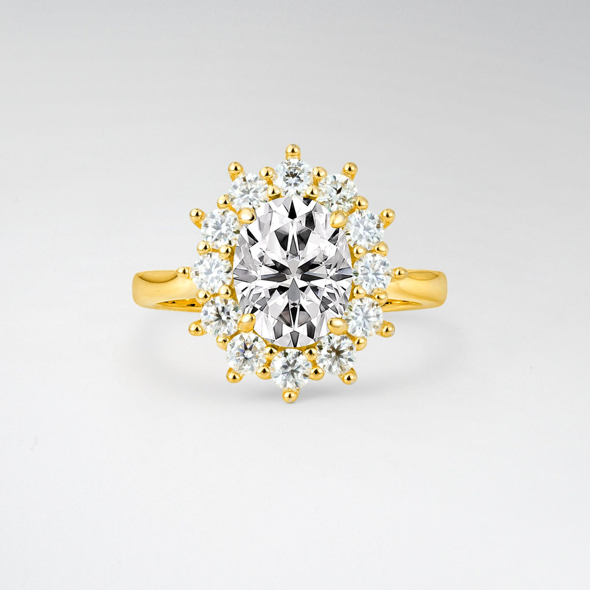 Oval Lab Diamond Halo Engagement Ring for Women Anniversary - Additional view