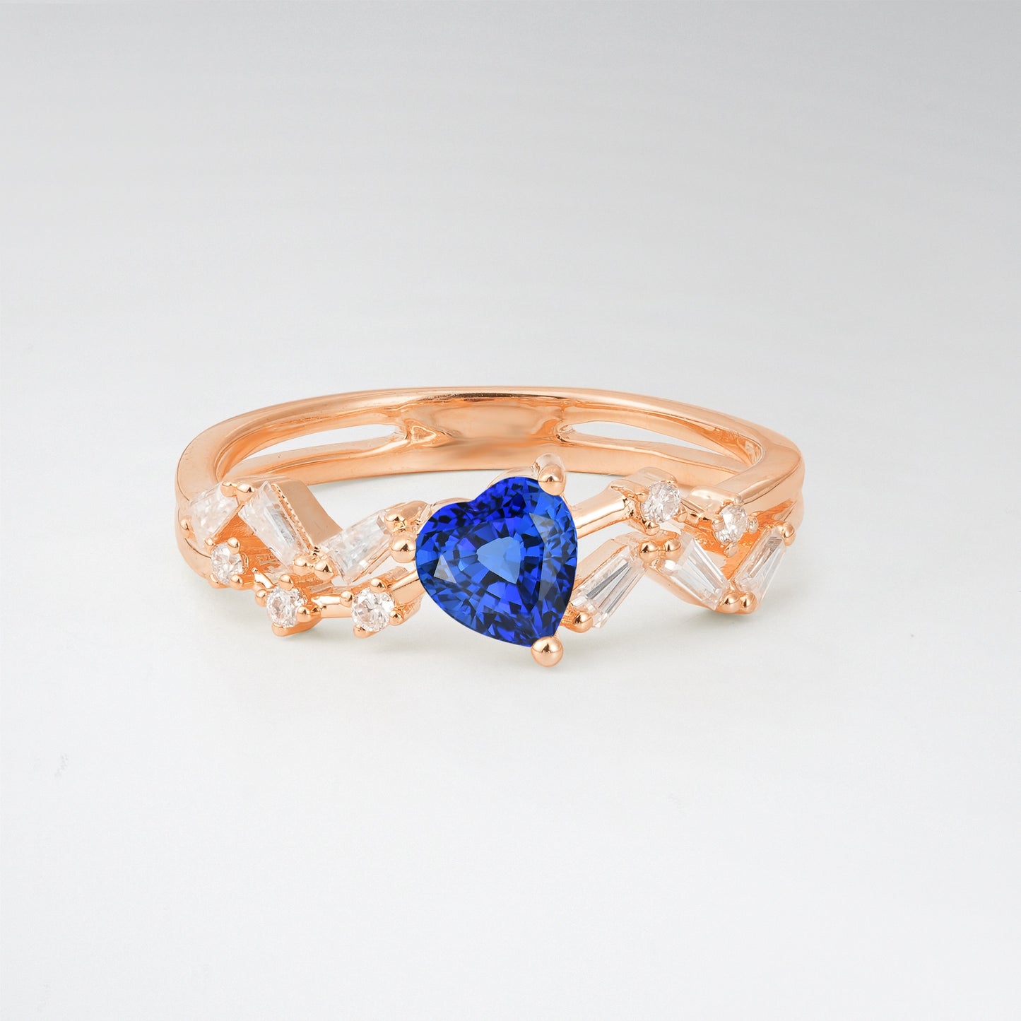 Vintage Art Deco Pear Cut Sapphire Halo Engagement Ring - Additional view