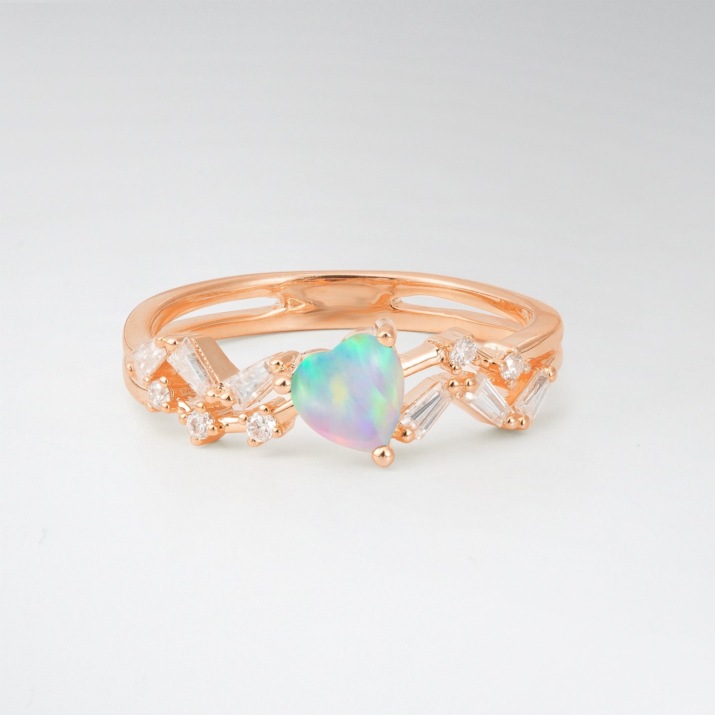 Vintage Art Deco Pear Cut Opal Halo Engagement Ring - Additional view