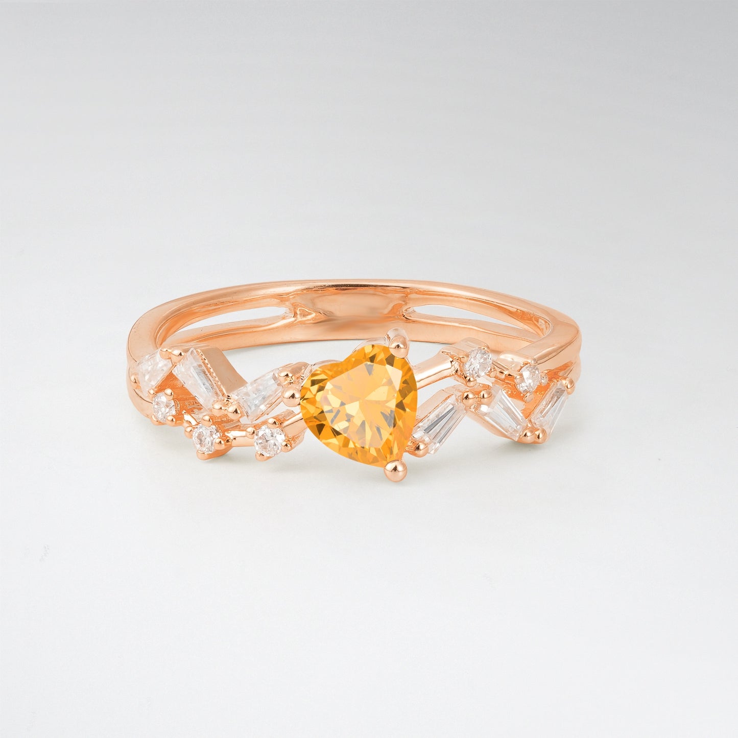 Vintage Art Deco Pear Cut Citrine Halo Engagement Ring - Additional view