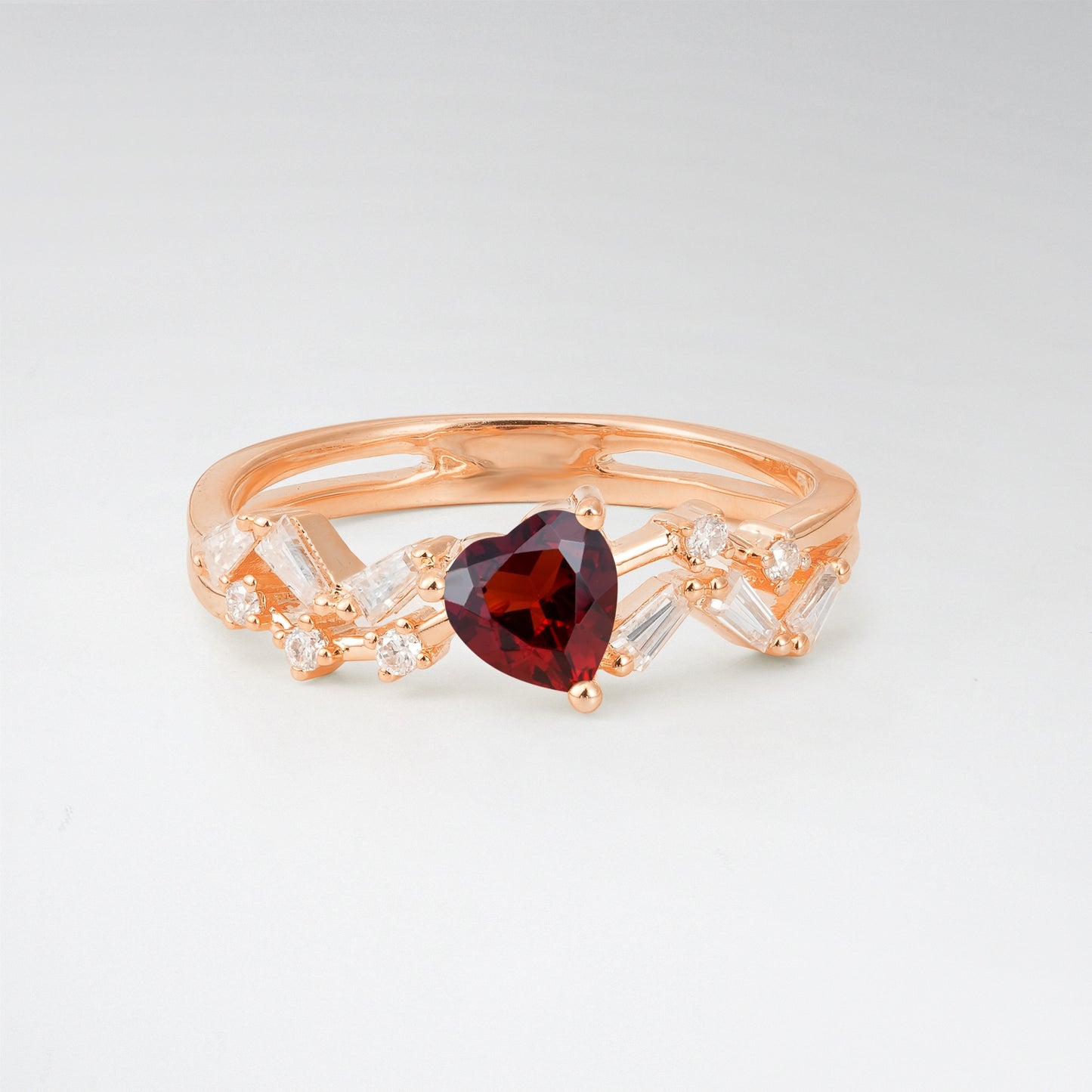 Vintage Art Deco Pear Cut Garnet Halo Engagement Ring - Additional view