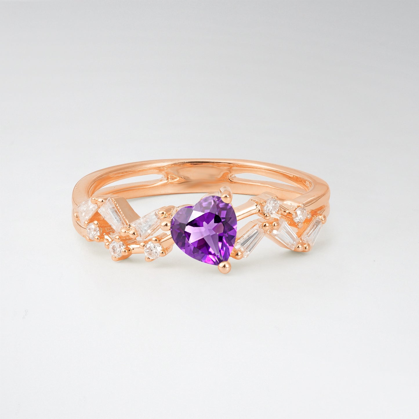 Vintage Art Deco Pear Cut Amethyst Halo Engagement Ring - Additional view
