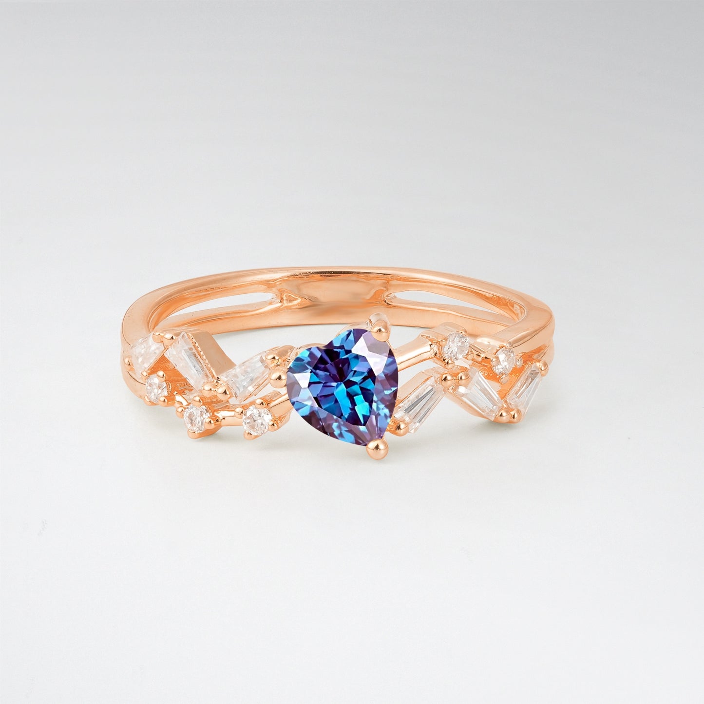 Vintage Art Deco Pear Cut Alexandrite Halo Engagement Ring - Additional view
