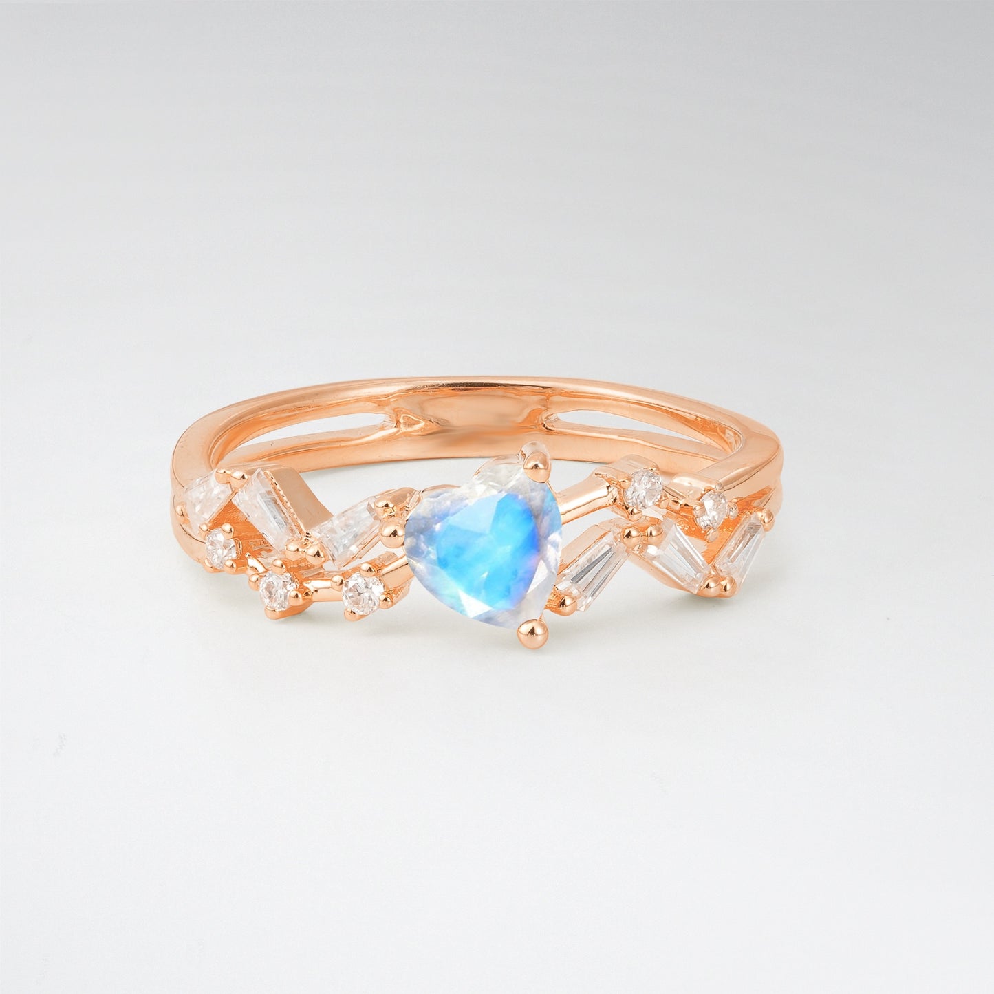 Vintage Art Deco Pear Cut Moonstone Halo Engagement Ring - Additional view