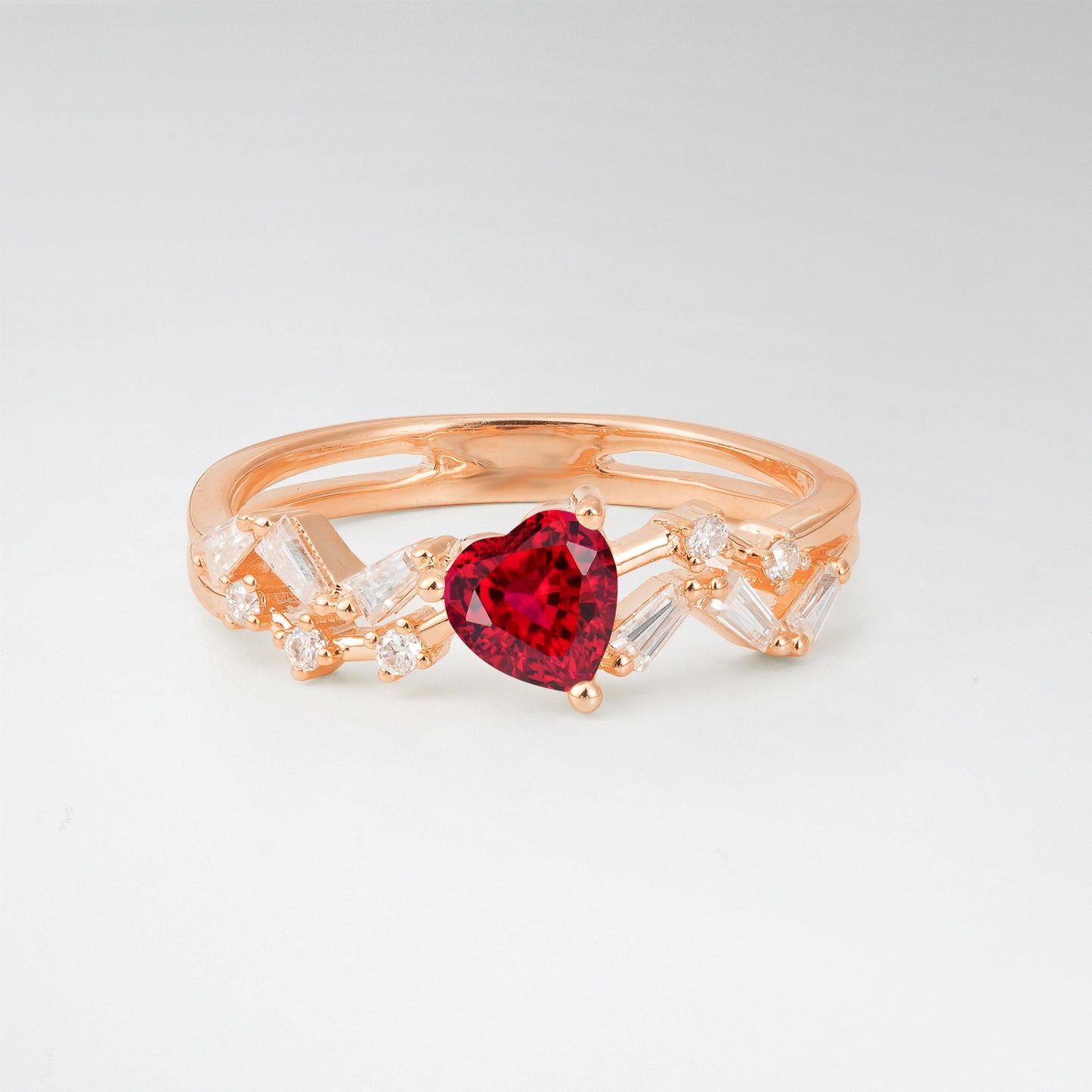 Vintage Art Deco Pear Cut Ruby Halo Engagement Ring - Additional view