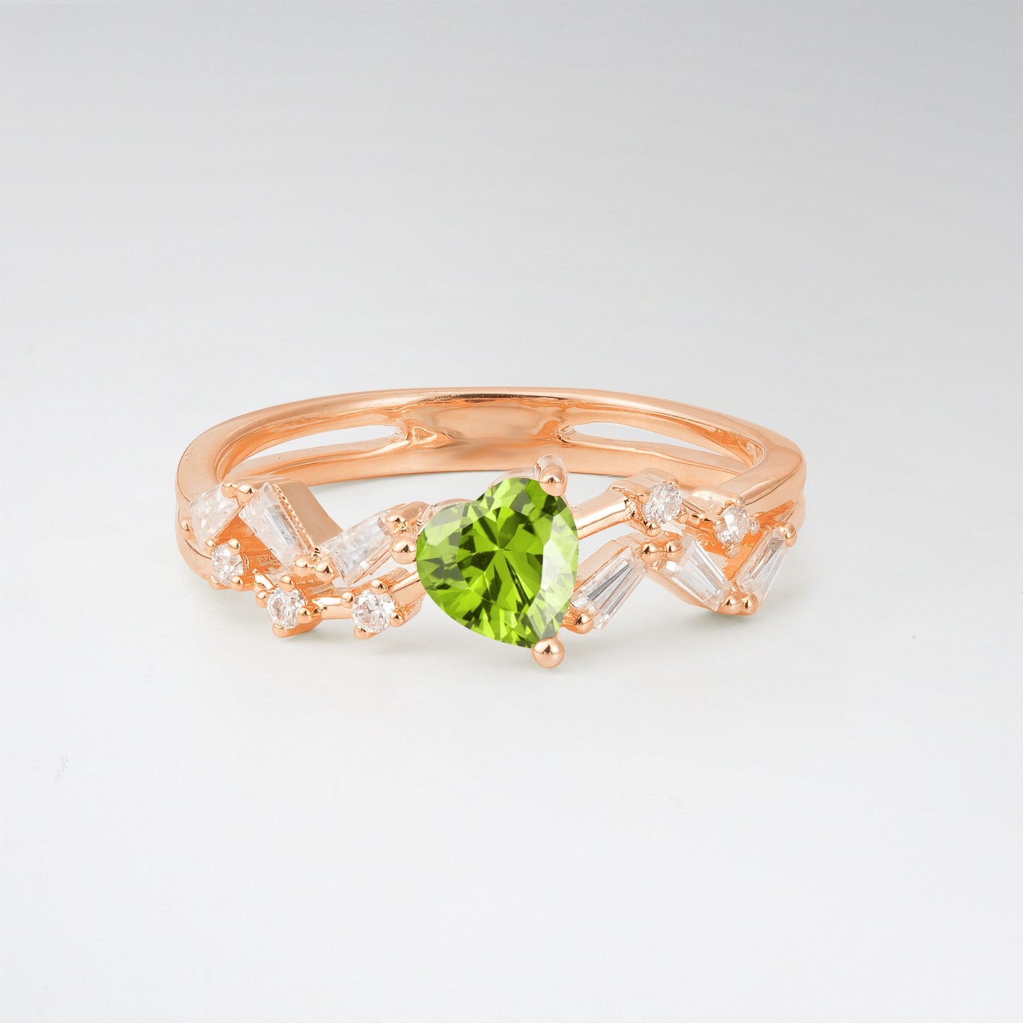 Vintage Art Deco Pear Cut Peridot Halo Engagement Ring - Additional view