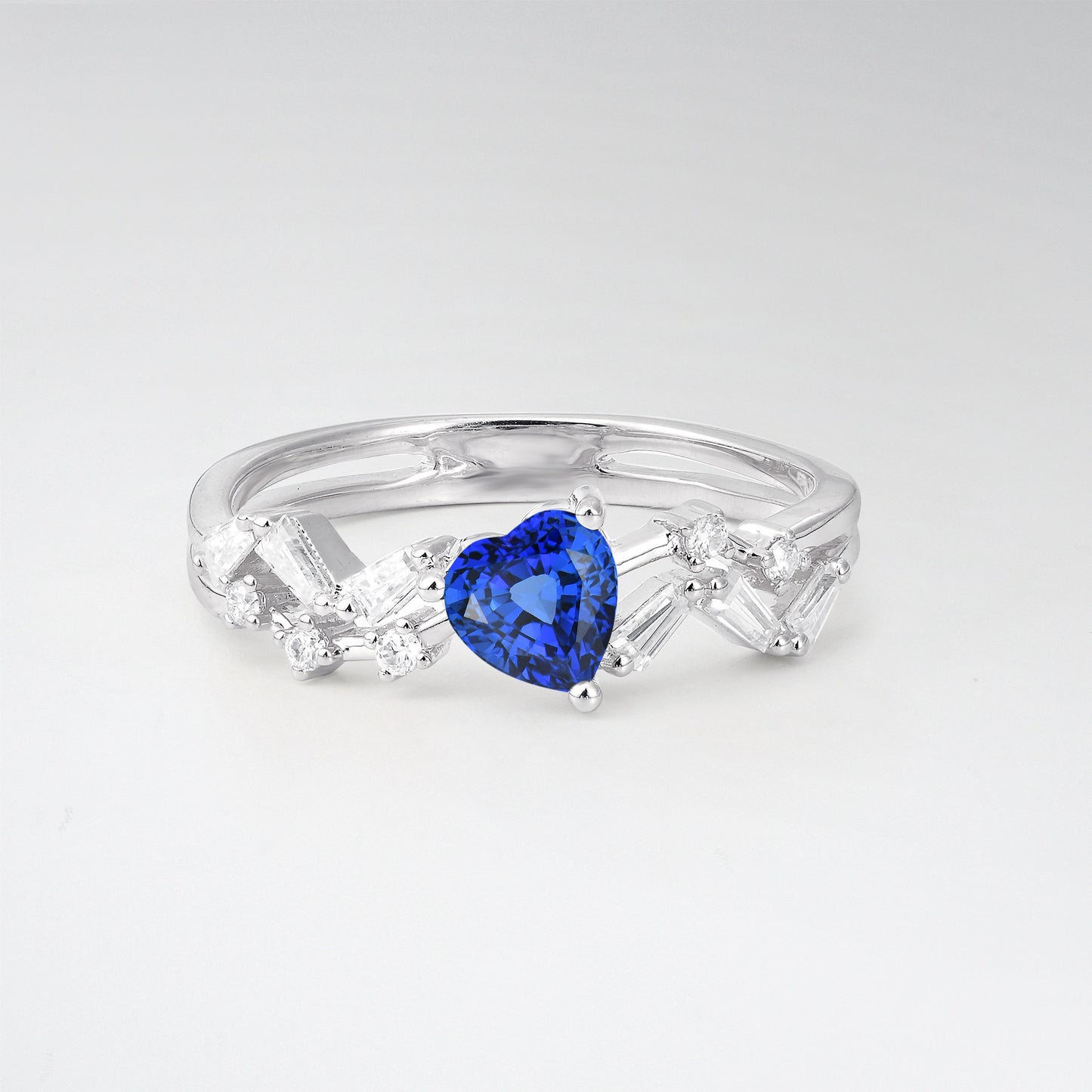 Vintage Art Deco Pear Cut Sapphire Halo Engagement Ring - Additional view