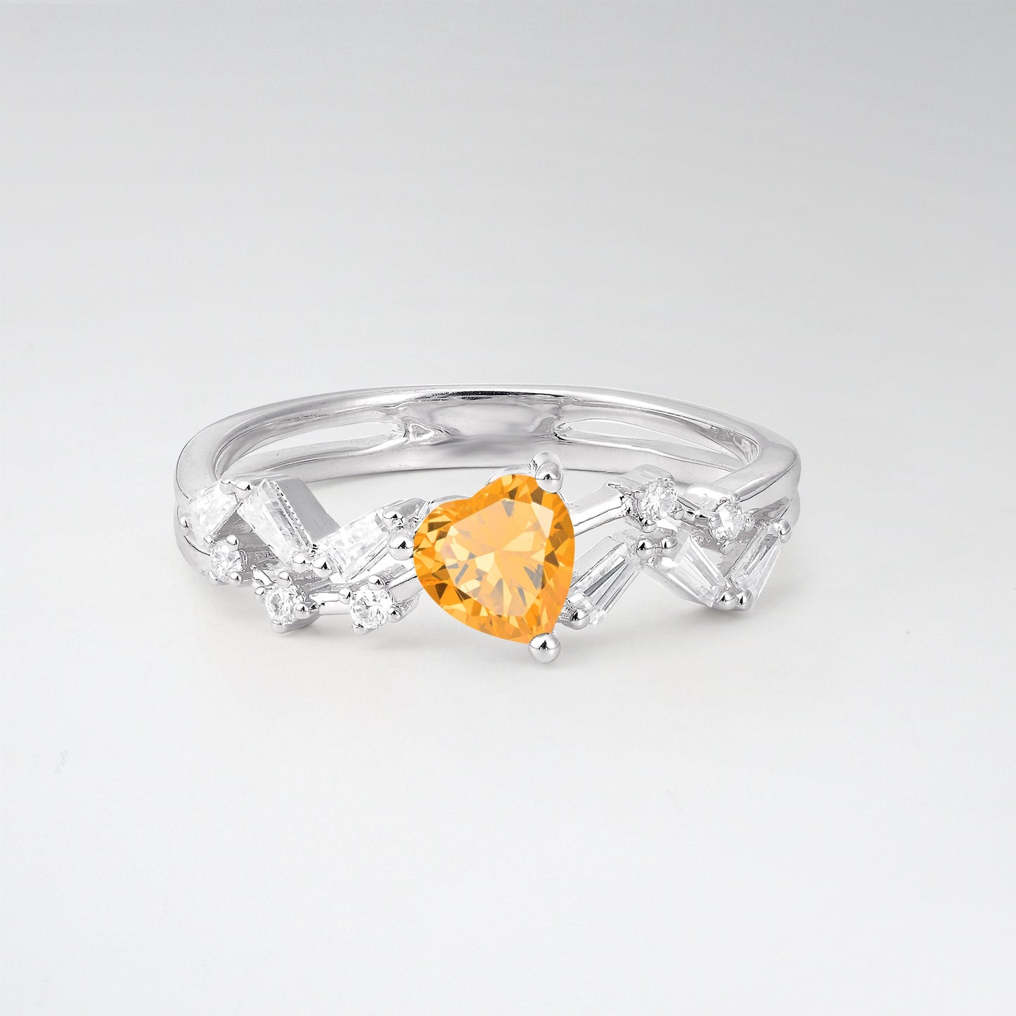 Vintage Art Deco Pear Cut Citrine Halo Engagement Ring - Additional view
