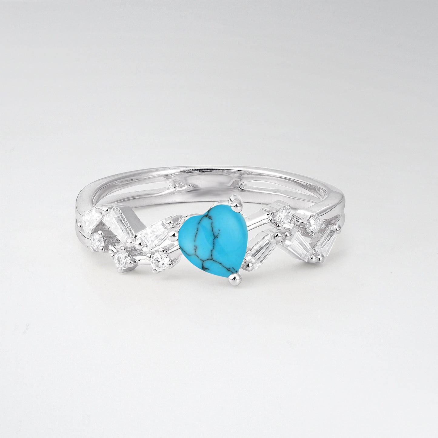 Vintage Art Deco Pear Cut Turquoise Halo Engagement Ring - Additional view
