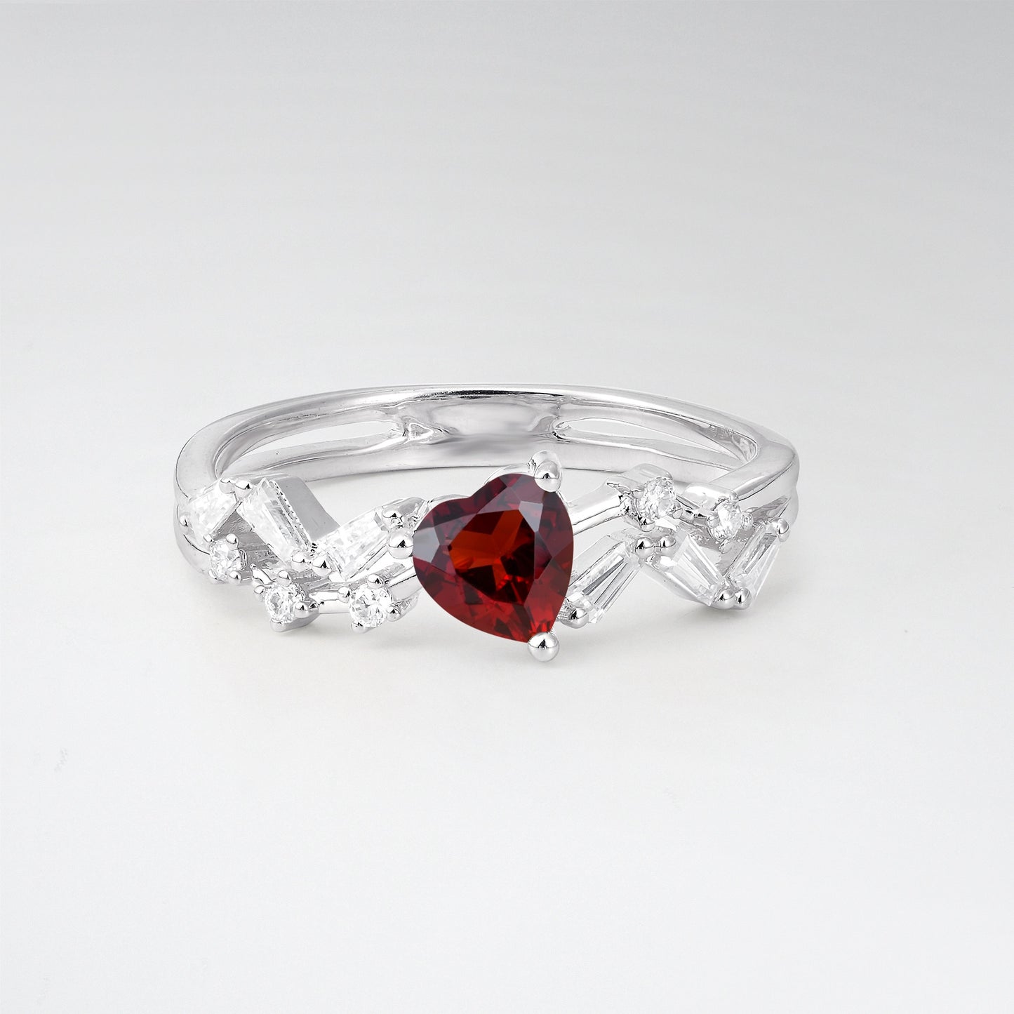 Vintage Art Deco Pear Cut Garnet Halo Engagement Ring - Additional view