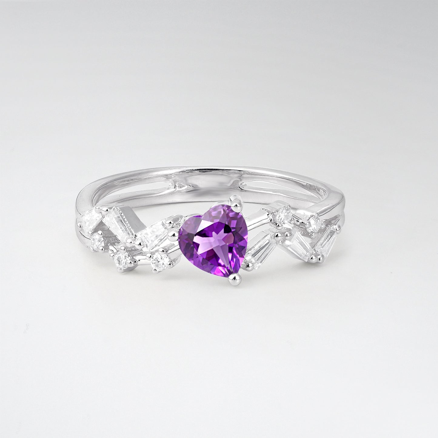 Vintage Art Deco Pear Cut Amethyst Halo Engagement Ring - Additional view