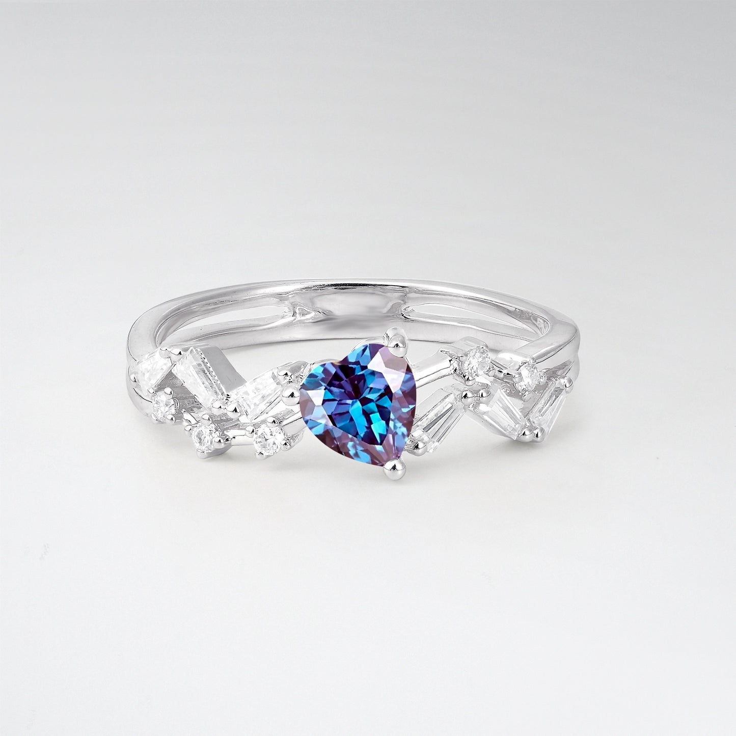 Vintage Art Deco Pear Cut Alexandrite Halo Engagement Ring - Additional view