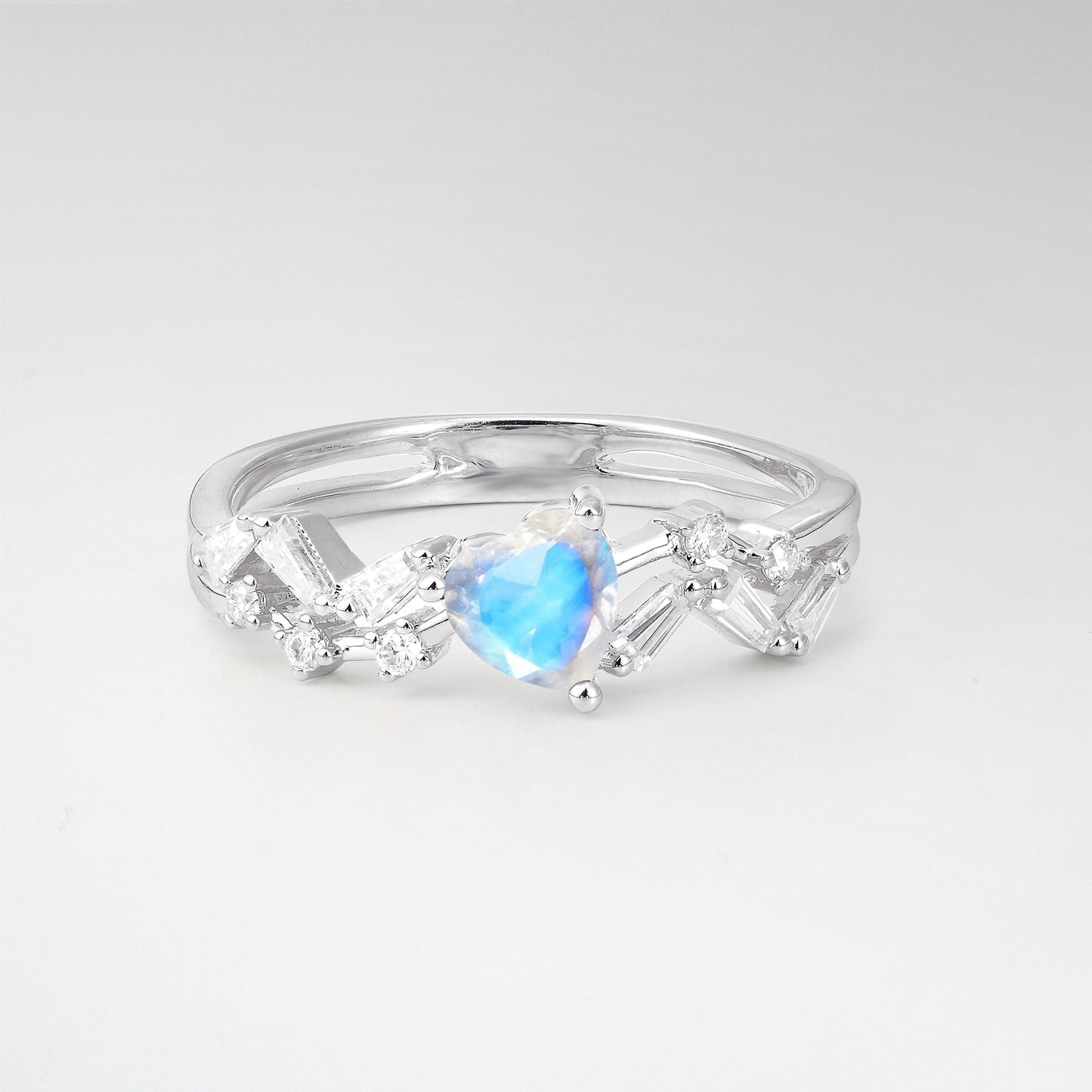 Vintage Art Deco Pear Cut Moonstone Halo Engagement Ring - Additional view