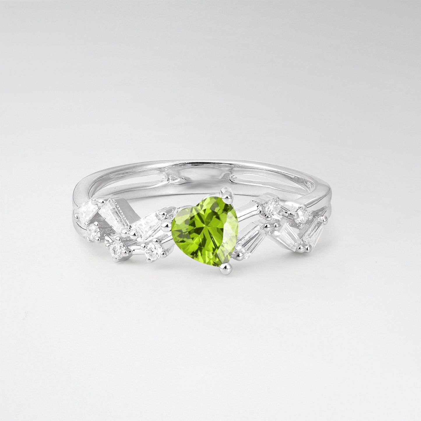 Vintage Art Deco Pear Cut Peridot Halo Engagement Ring - Additional view