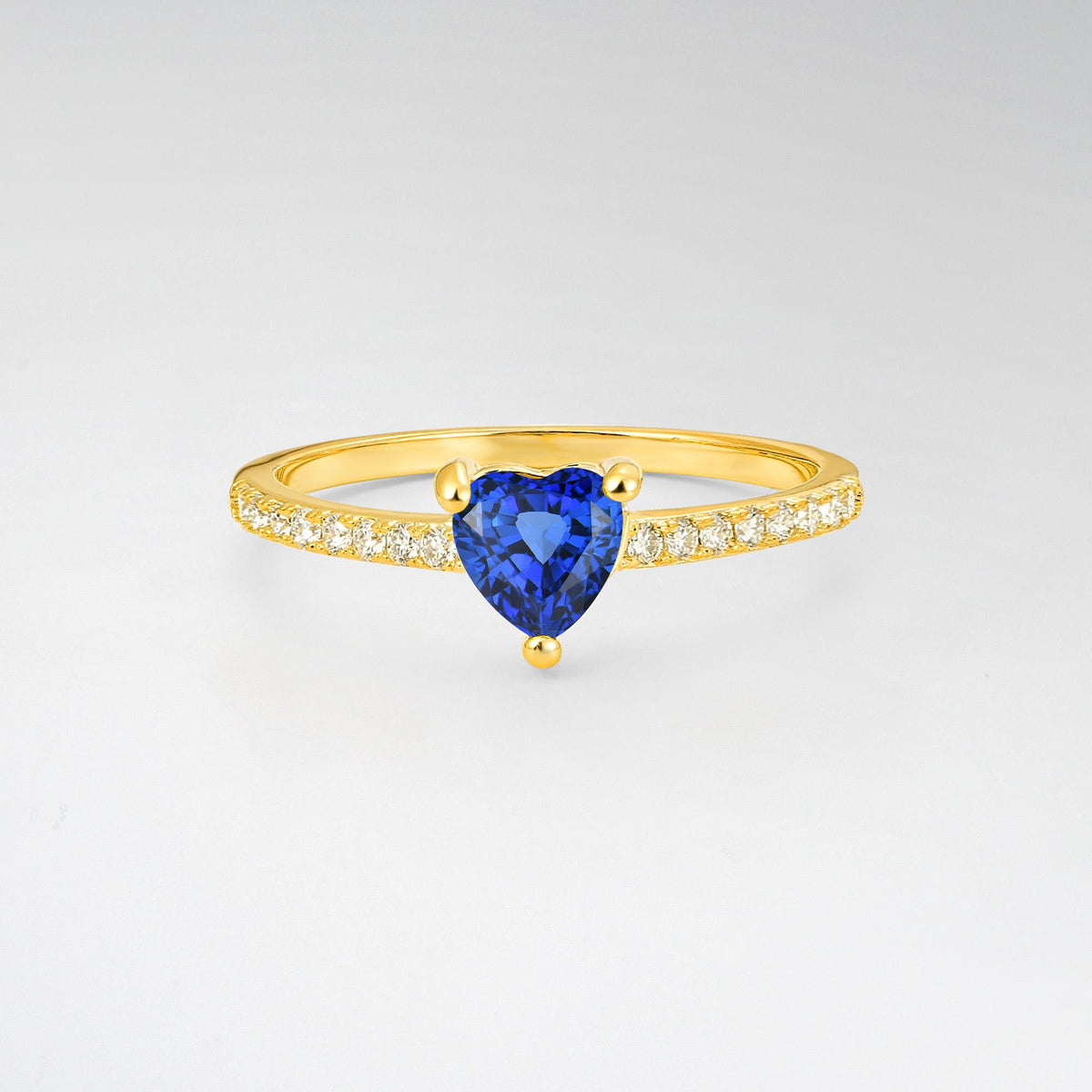 Romantic Heart Cut Sapphire Pavé Engagement Ring - Additional view
