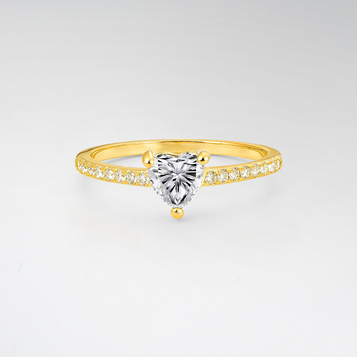 Romantic Heart Cut Lab Diamond Pavé Engagement Ring - Additional view