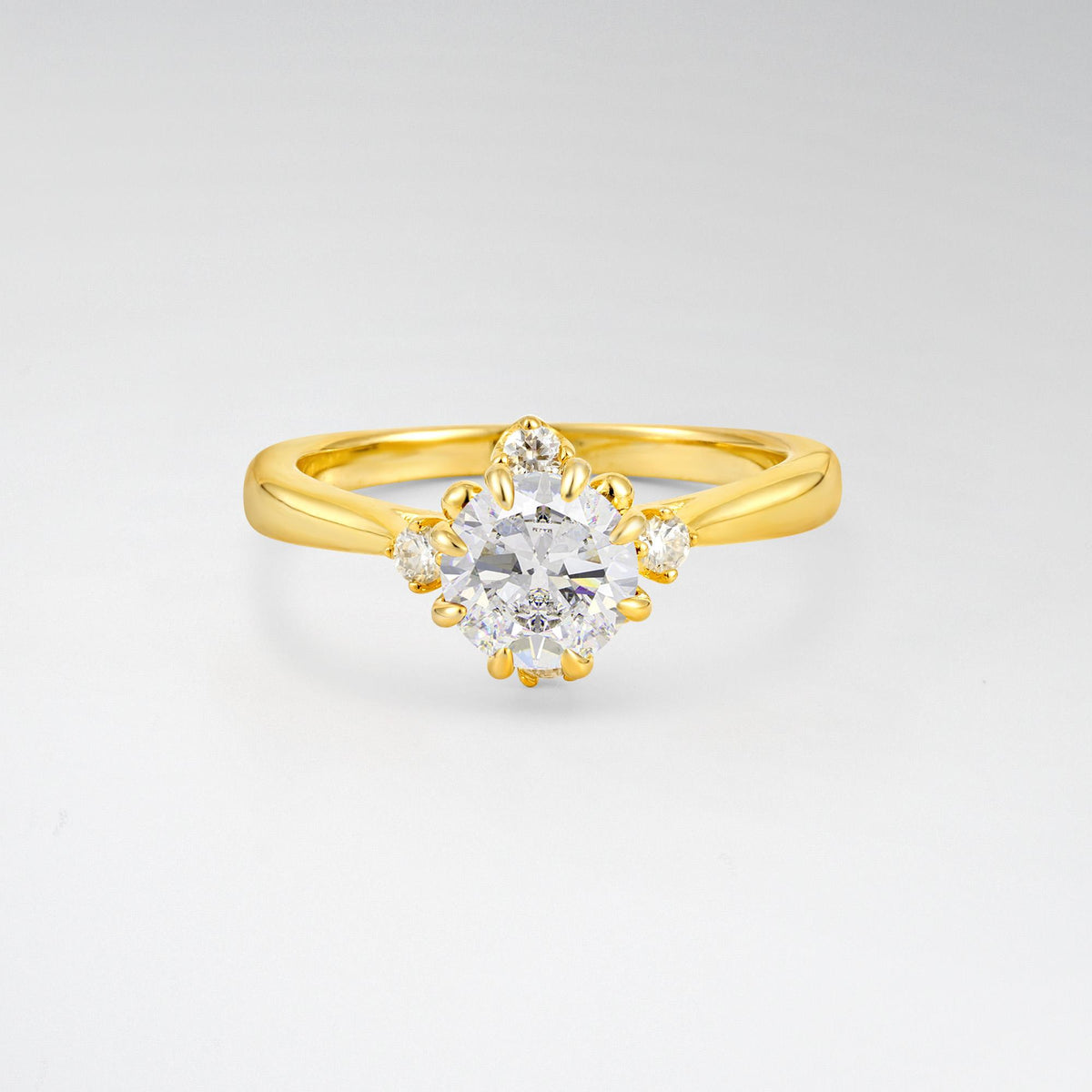 Classic Three Stone Moissanite Engagement Ring - Additional view