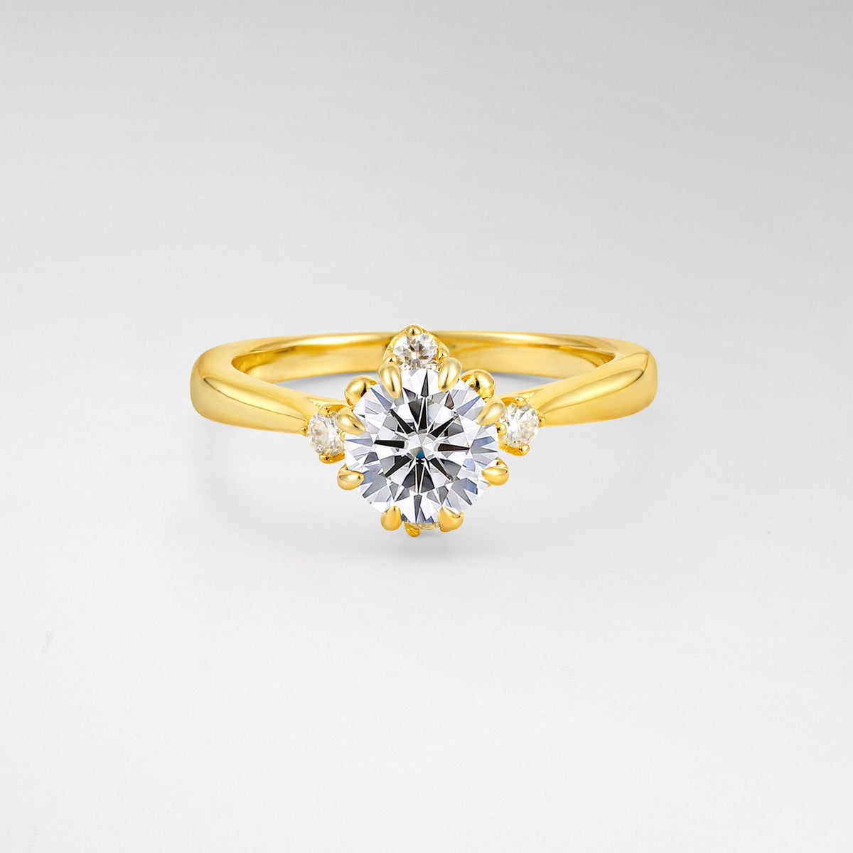 Classic Three Stone Lab Diamond Engagement Ring - Additional view