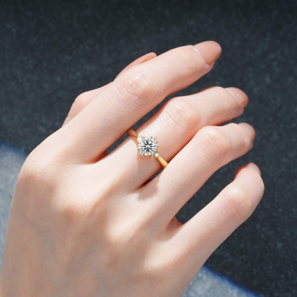 Classic Three Stone Lab Diamond Engagement Ring - Additional view