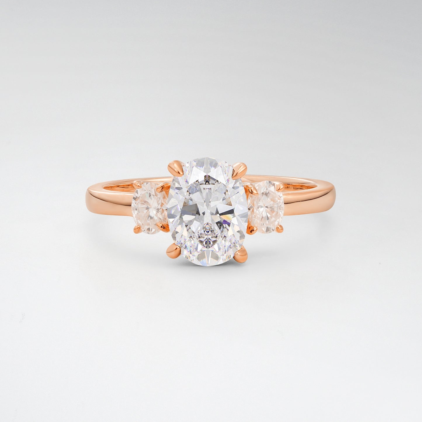 Classic Oval Cut Moissanite 1.5CT Three Stone Engagement Ring - Additional view