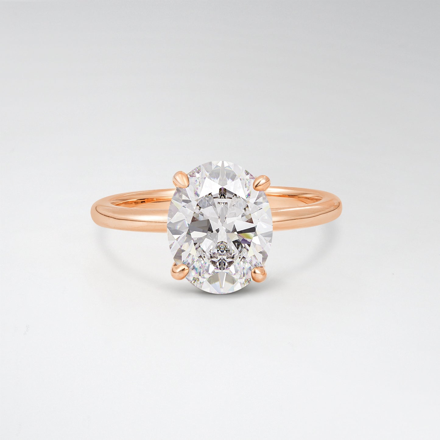 Minimalist Oval Cut Moissanite 3CT Solitaire Engagement Ring - Additional view
