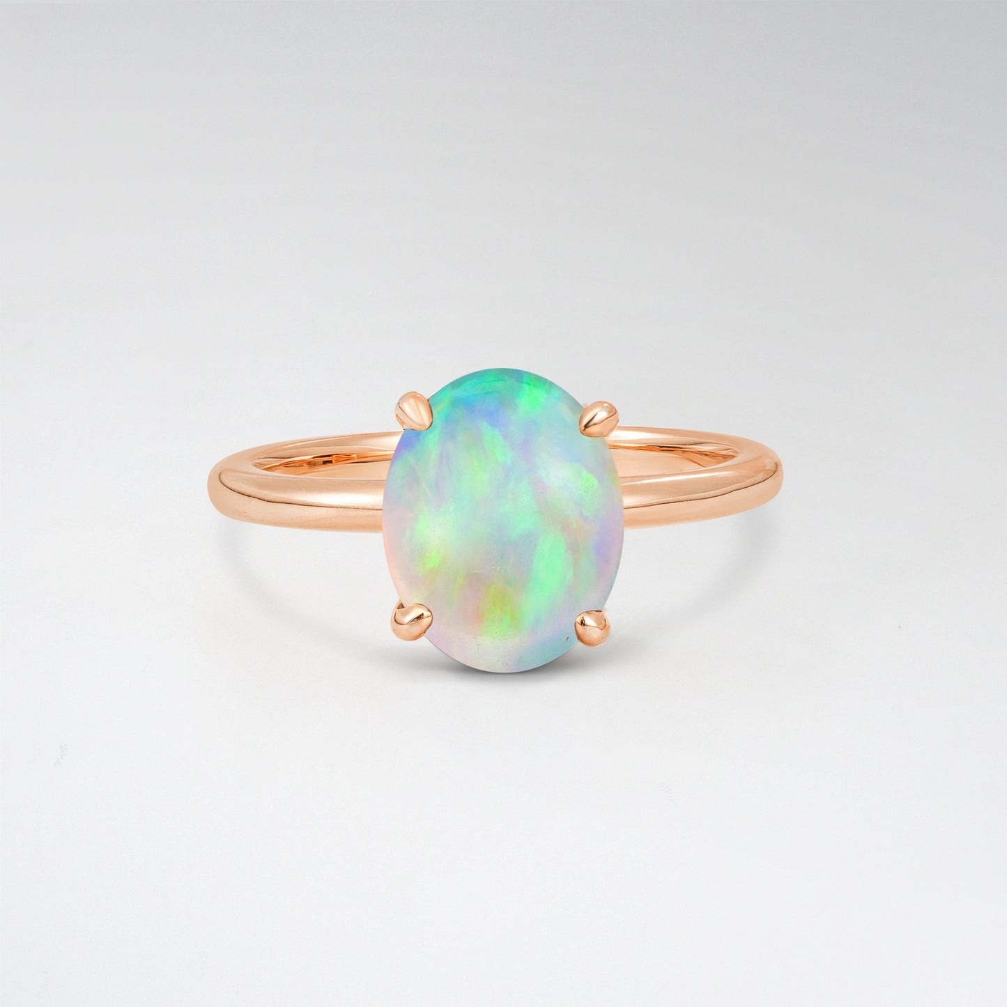 Minimalist Oval Cut Opal 3CT Solitaire Engagement Ring - Additional view