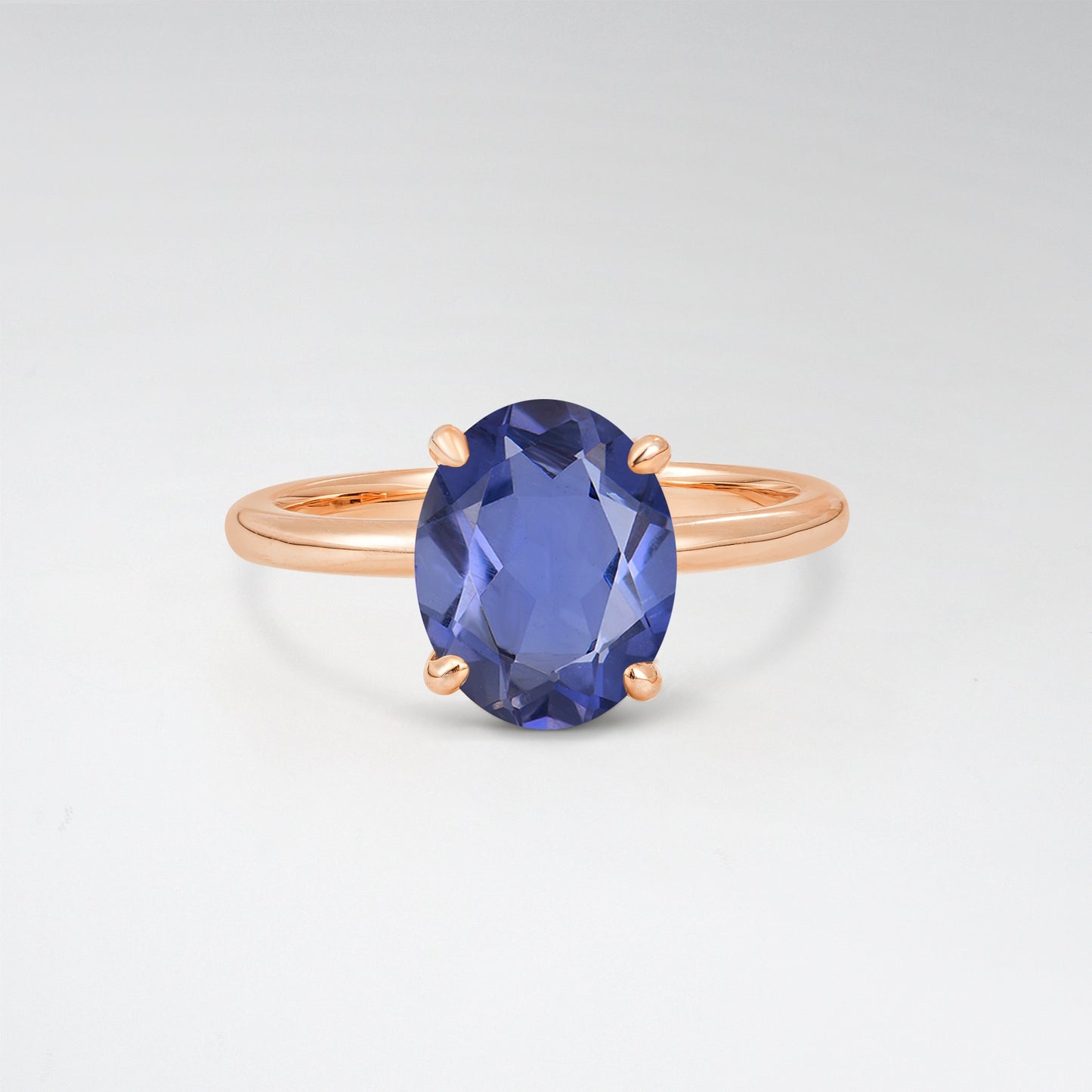 Minimalist Oval Cut Tanzanite 3CT Solitaire Engagement Ring - Additional view