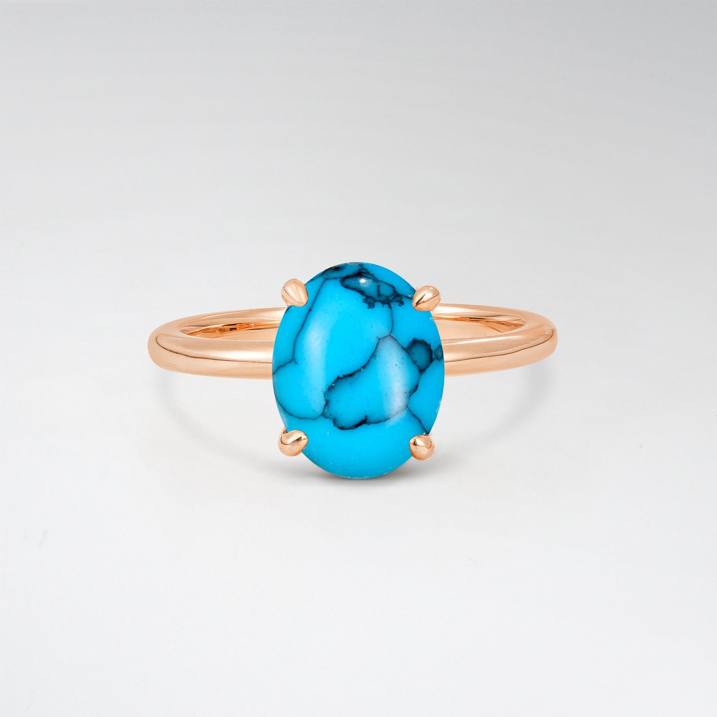 Minimalist Oval Cut Turquoise 3CT Solitaire Engagement Ring - Additional view