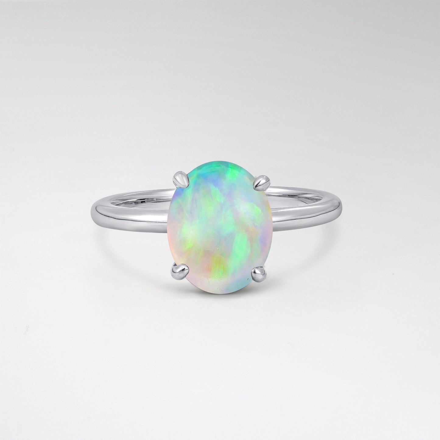 Minimalist Oval Cut Opal 3CT Solitaire Engagement Ring - Additional view