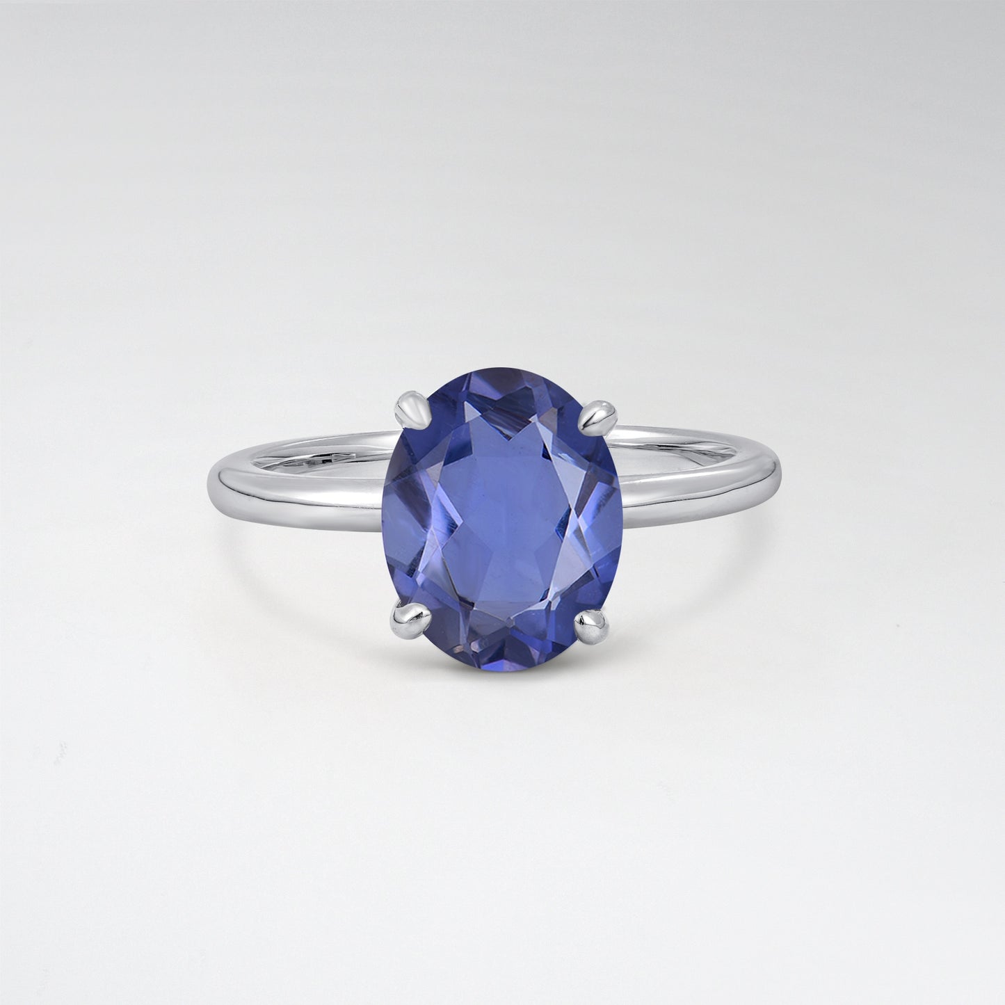 Minimalist Oval Cut Tanzanite 3CT Solitaire Engagement Ring - Additional view
