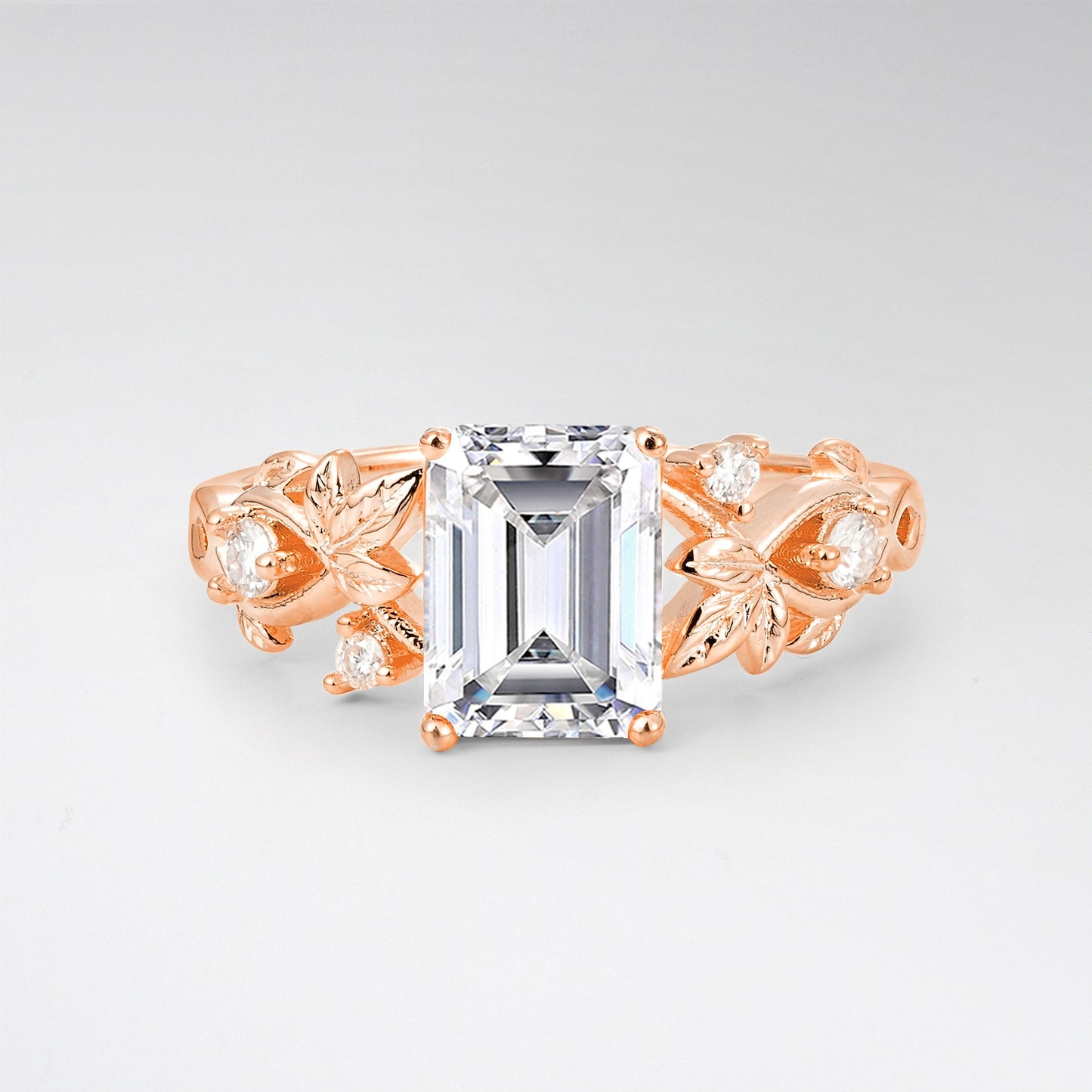 1.5CT Nature-Inspired Emerald Cut Lab Diamond Engament Ring - Additional view