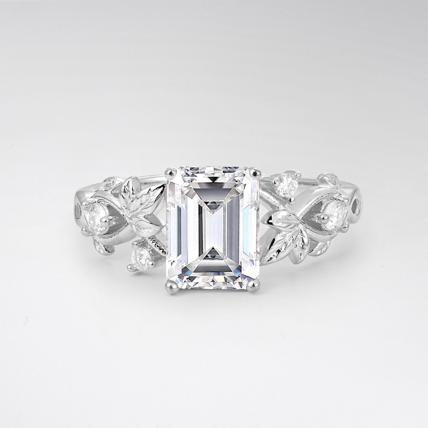 1.5CT Nature-Inspired Emerald Cut Lab Diamond Engament Ring - Additional view