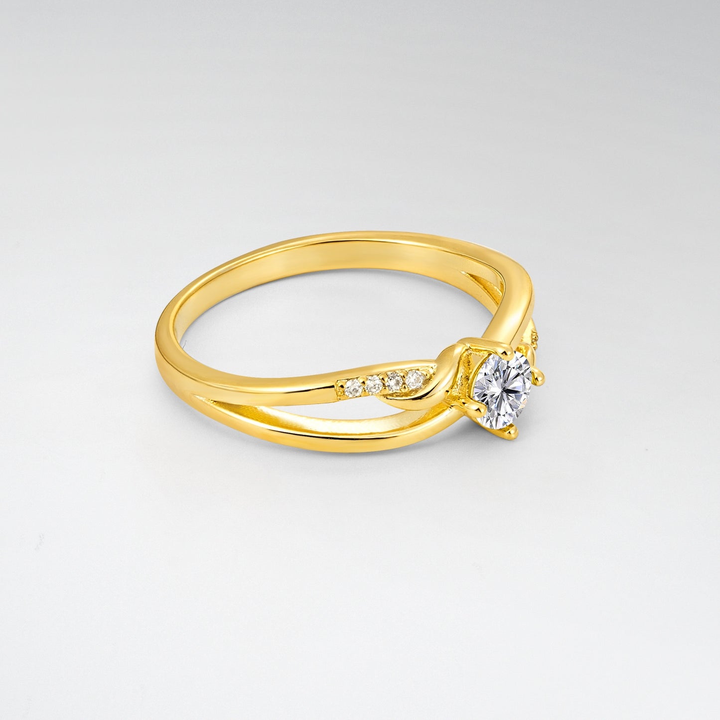 Round Cut Lab Diamond Split Shank Promise Ring - Additional view