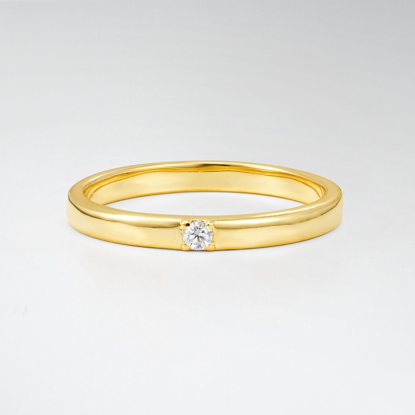 Modern Round Cut Moissanite Minimalist Wedding Band - Additional view