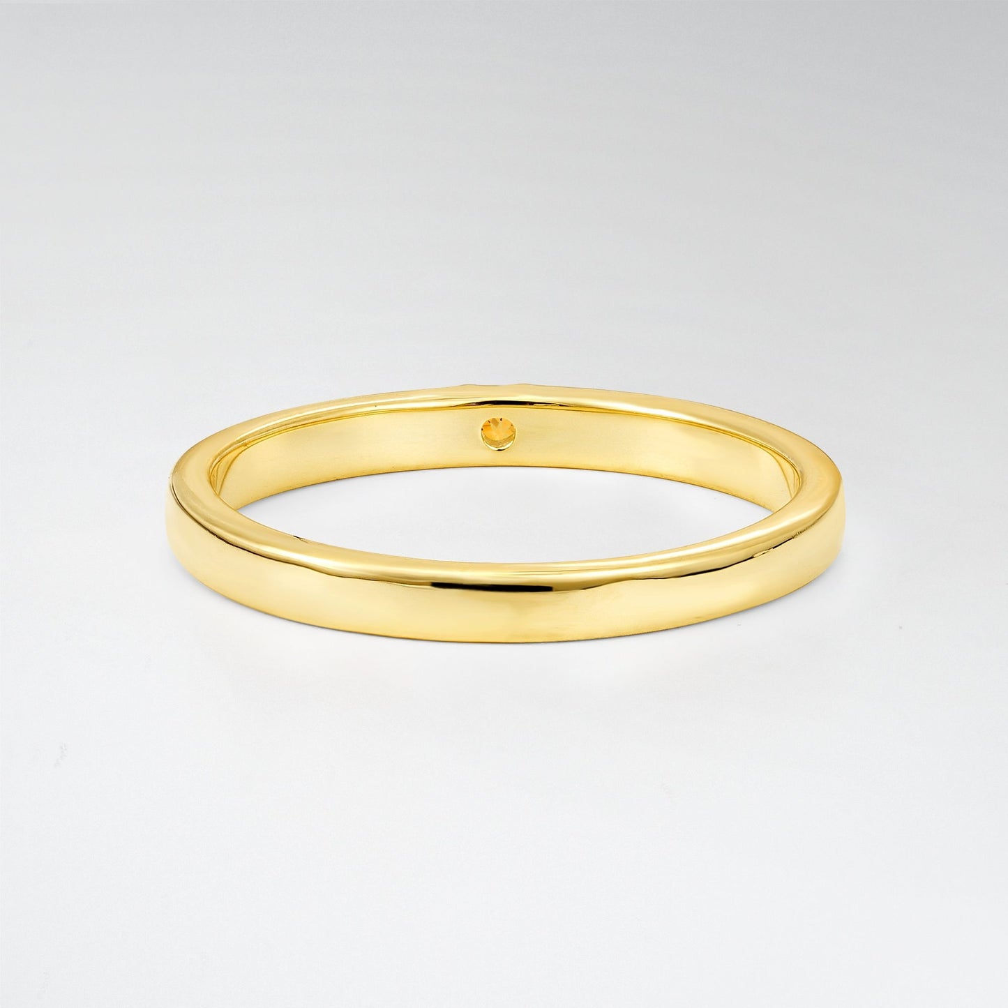 Modern Round Cut Citrine Minimalist Wedding Band - Additional view