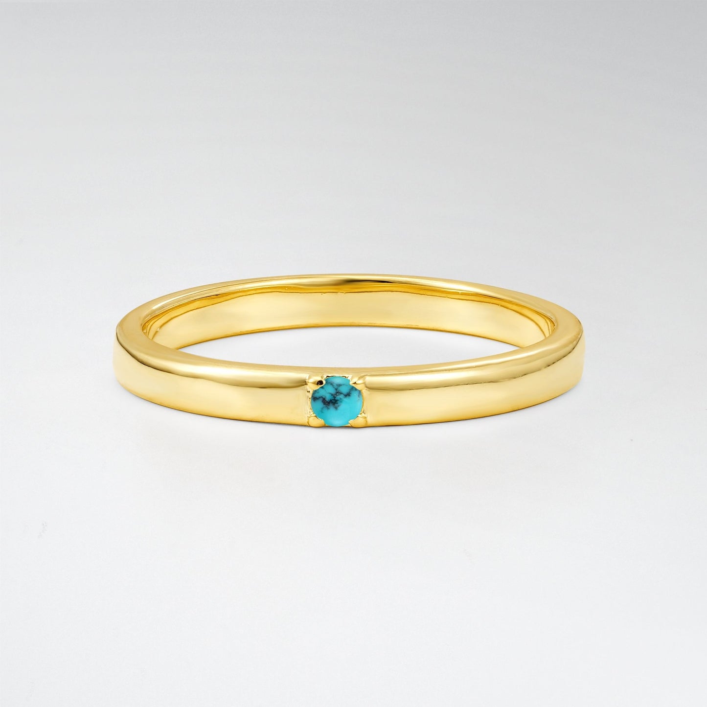 Modern Round Cut Turquoise Minimalist Wedding Band - Additional view
