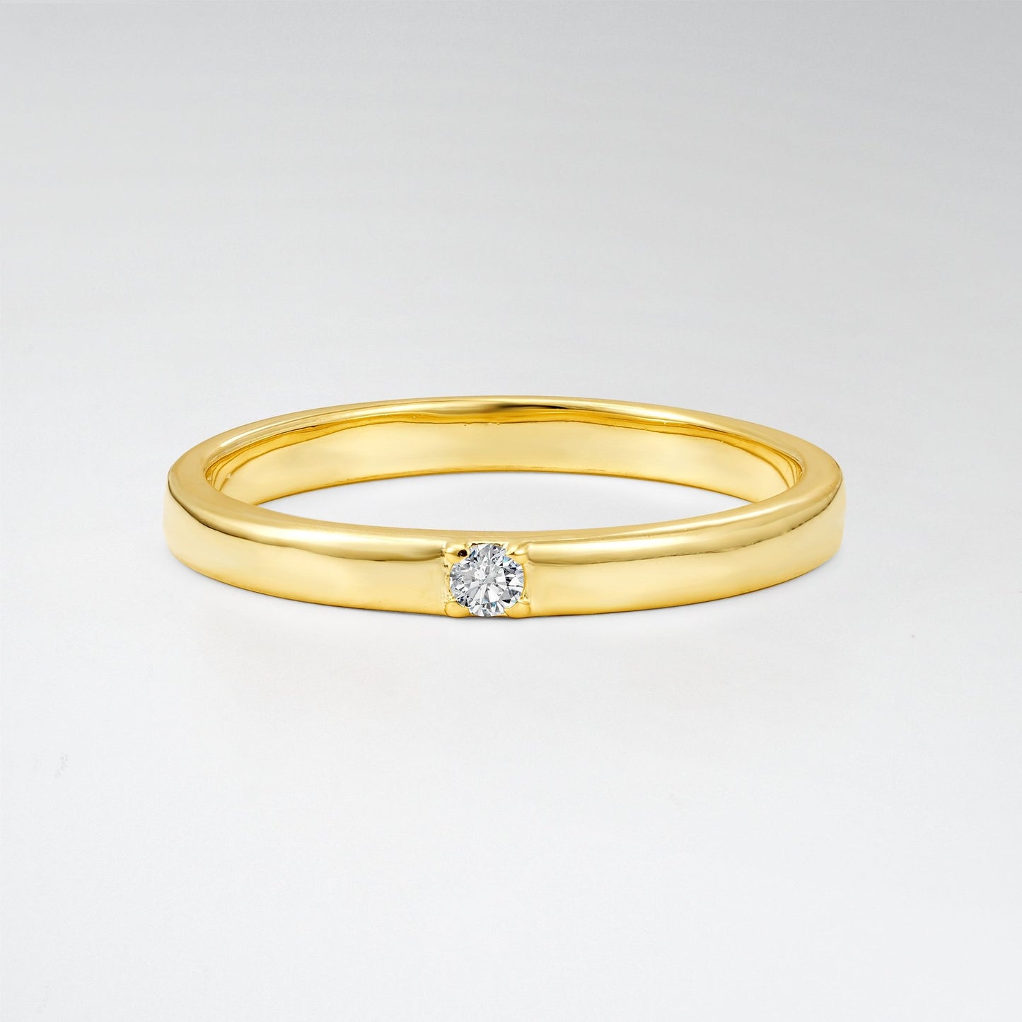 Modern Round Cut Lab Diamond Minimalist Wedding Band - Additional view
