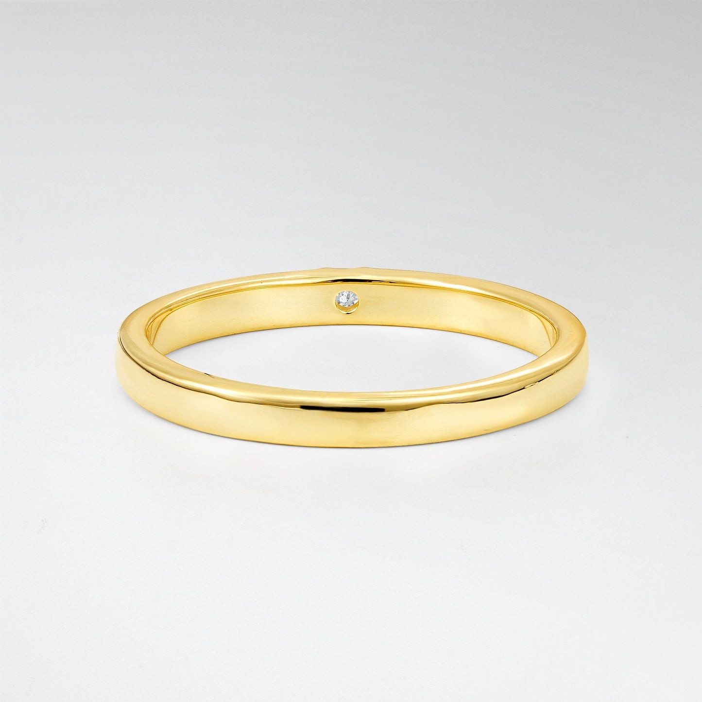 Modern Round Cut Lab Diamond Minimalist Wedding Band - Additional view