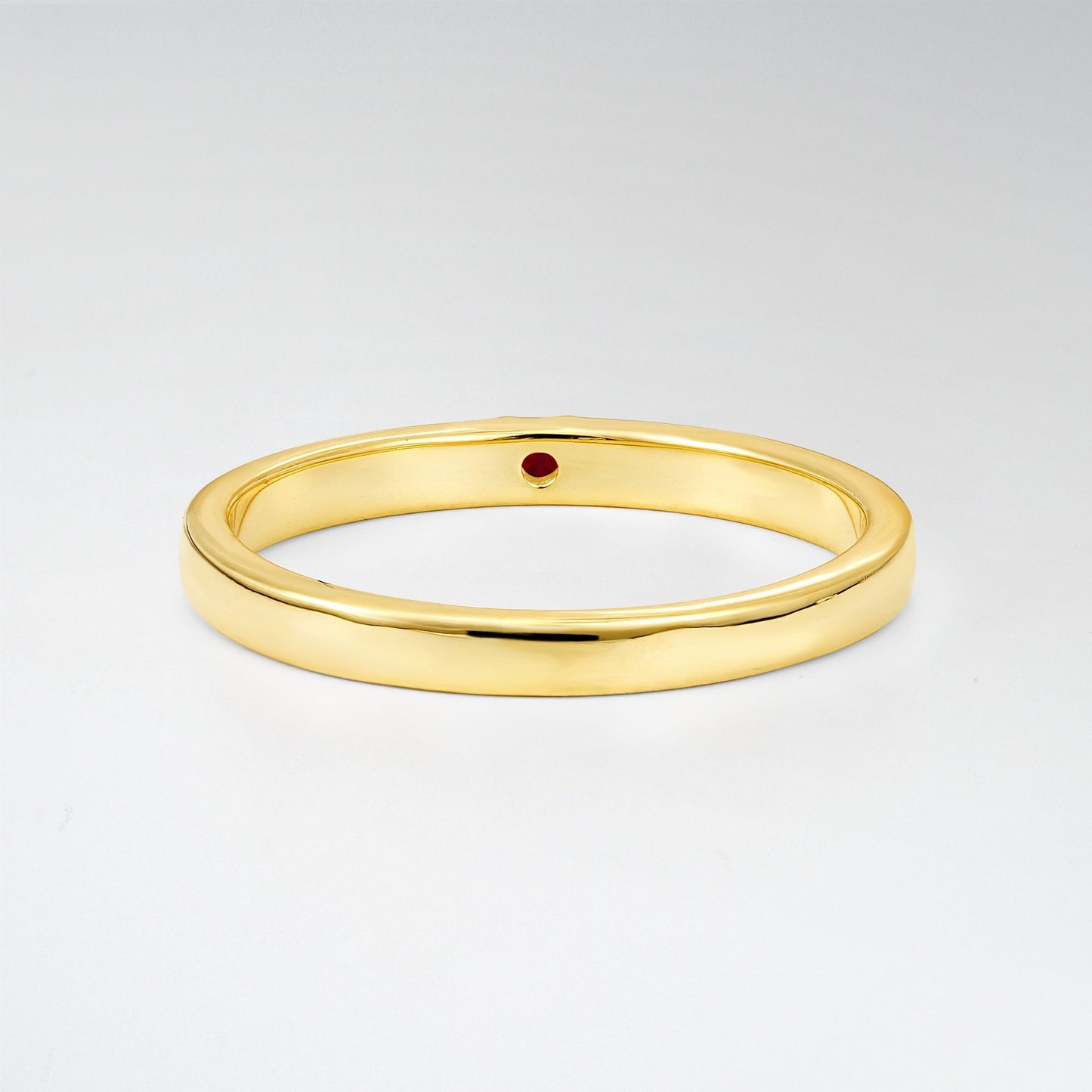 Modern Round Cut Ruby Minimalist Wedding Band - Additional view