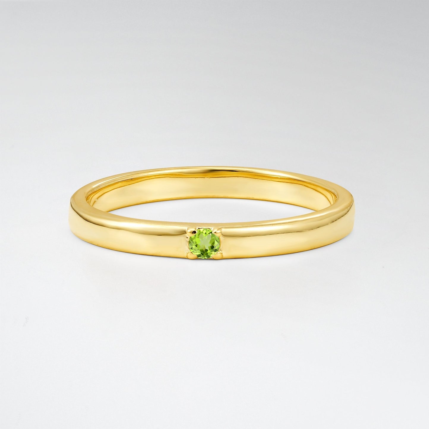 Modern Round Cut Peridot Minimalist Wedding Band - Additional view