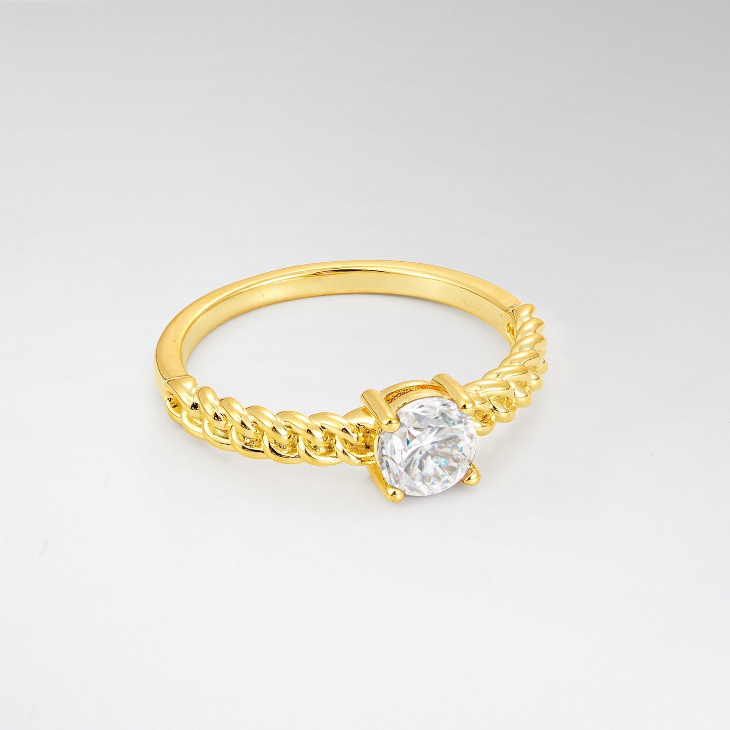 Round Cut Twisted Rope Moissanite Solitaire Engagement Ring - Additional view