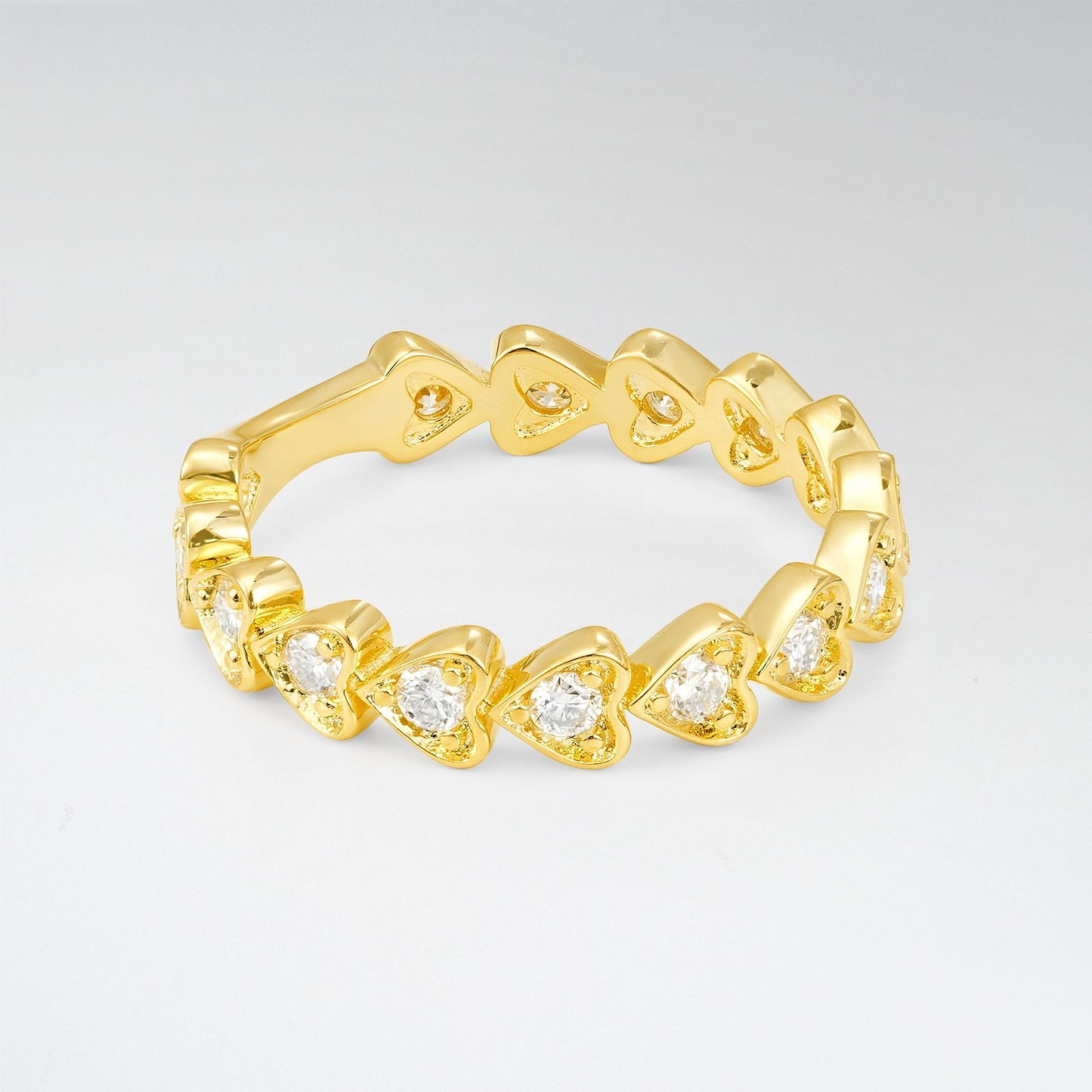 Unique Round Cut Moissanite Heart Eternity Fashion Ring - Additional view