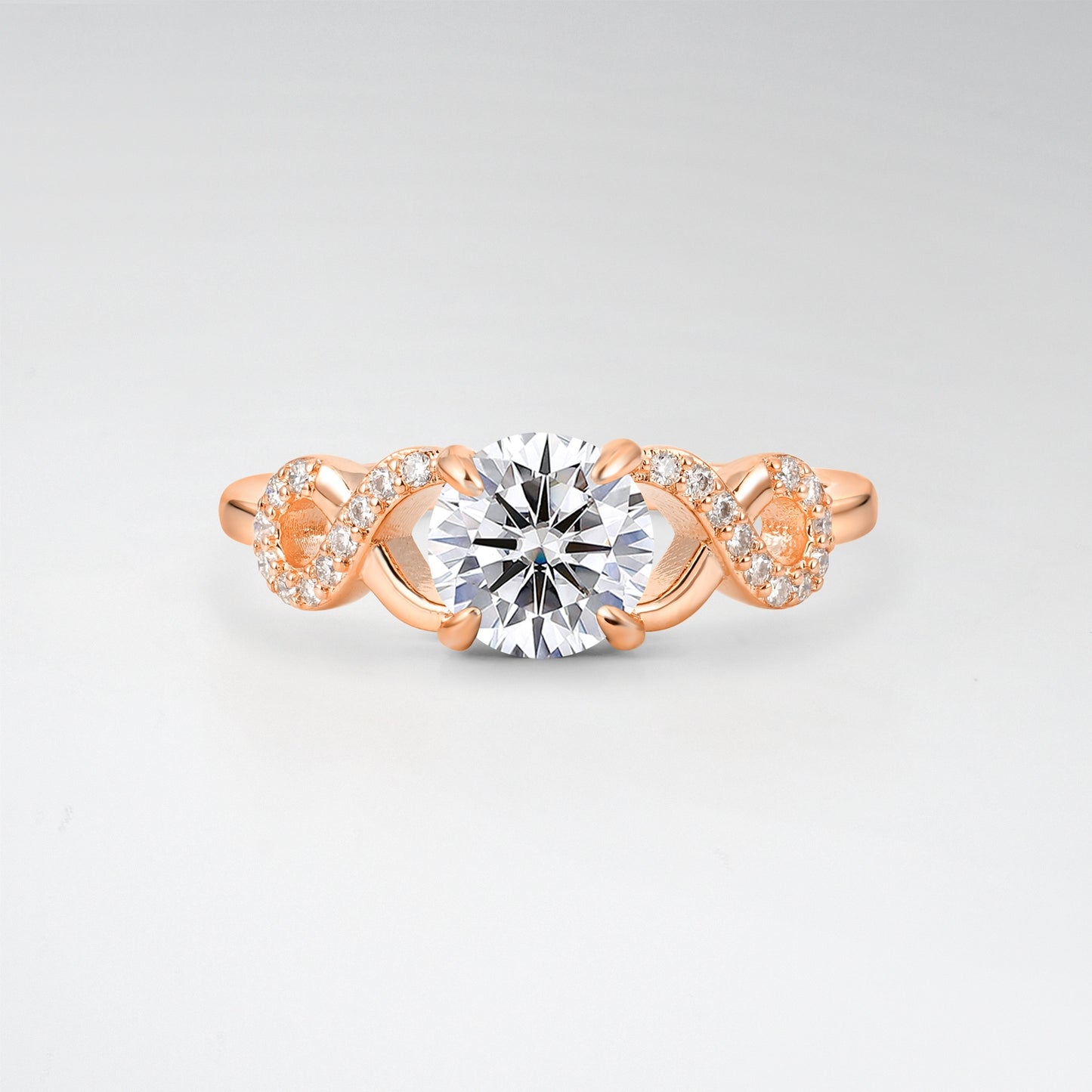 Classic Round Cut Lab Diamond Infinity Engagement Ring for Her - Additional view