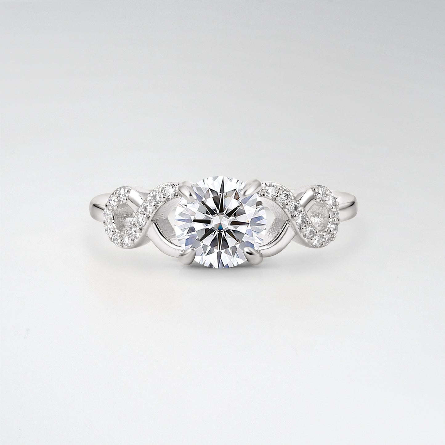Classic Round Cut Lab Diamond Infinity Engagement Ring for Her - Additional view