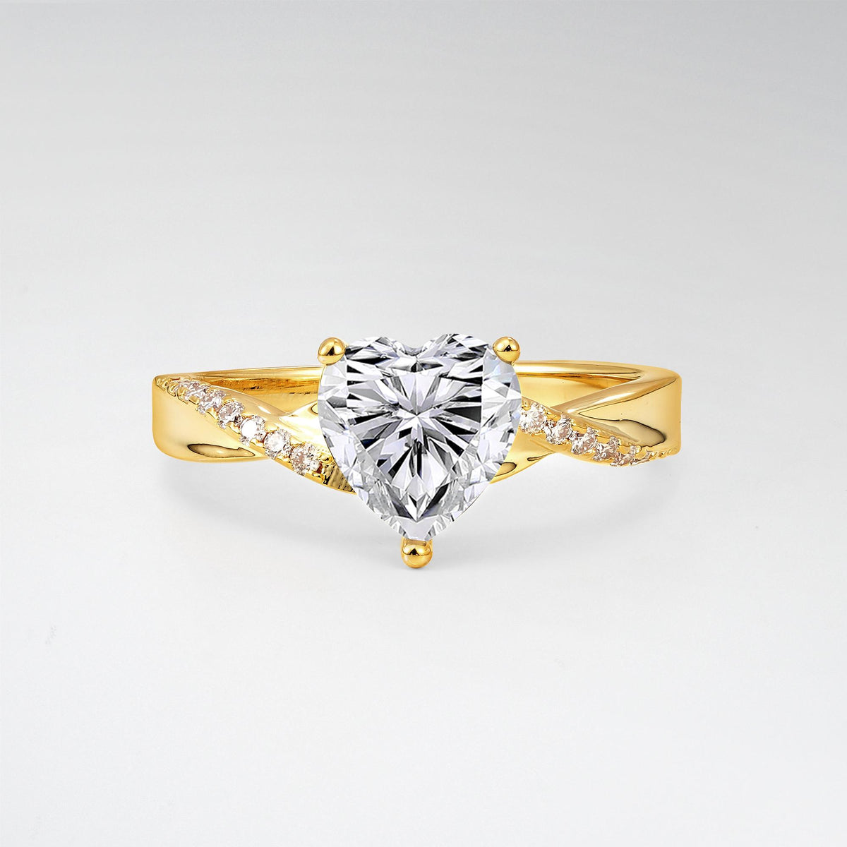 Heart Cut Lab Diamond Split Shank Engagement Ring for Her - Additional view